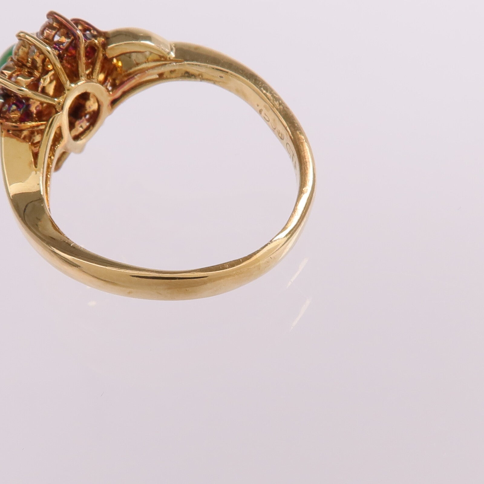 JEWELRY 【激減優惠】18K黃金Jade Diamond Ring翡翠/鑽石戒指US#6