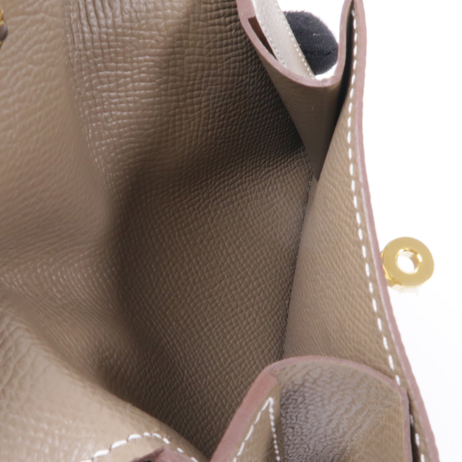 HERMES Epsom皮革Kelly Pocket金扣零錢包Etoupe
