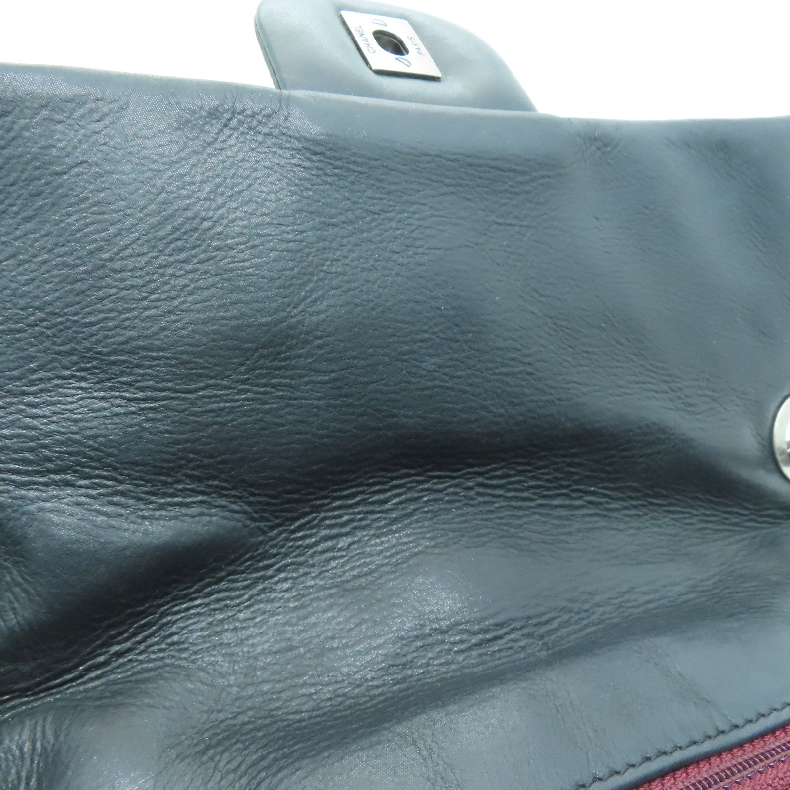 CHANEL 菱格牛皮皮革Chain Shoulder Bag银扣链带肩背袋黑色