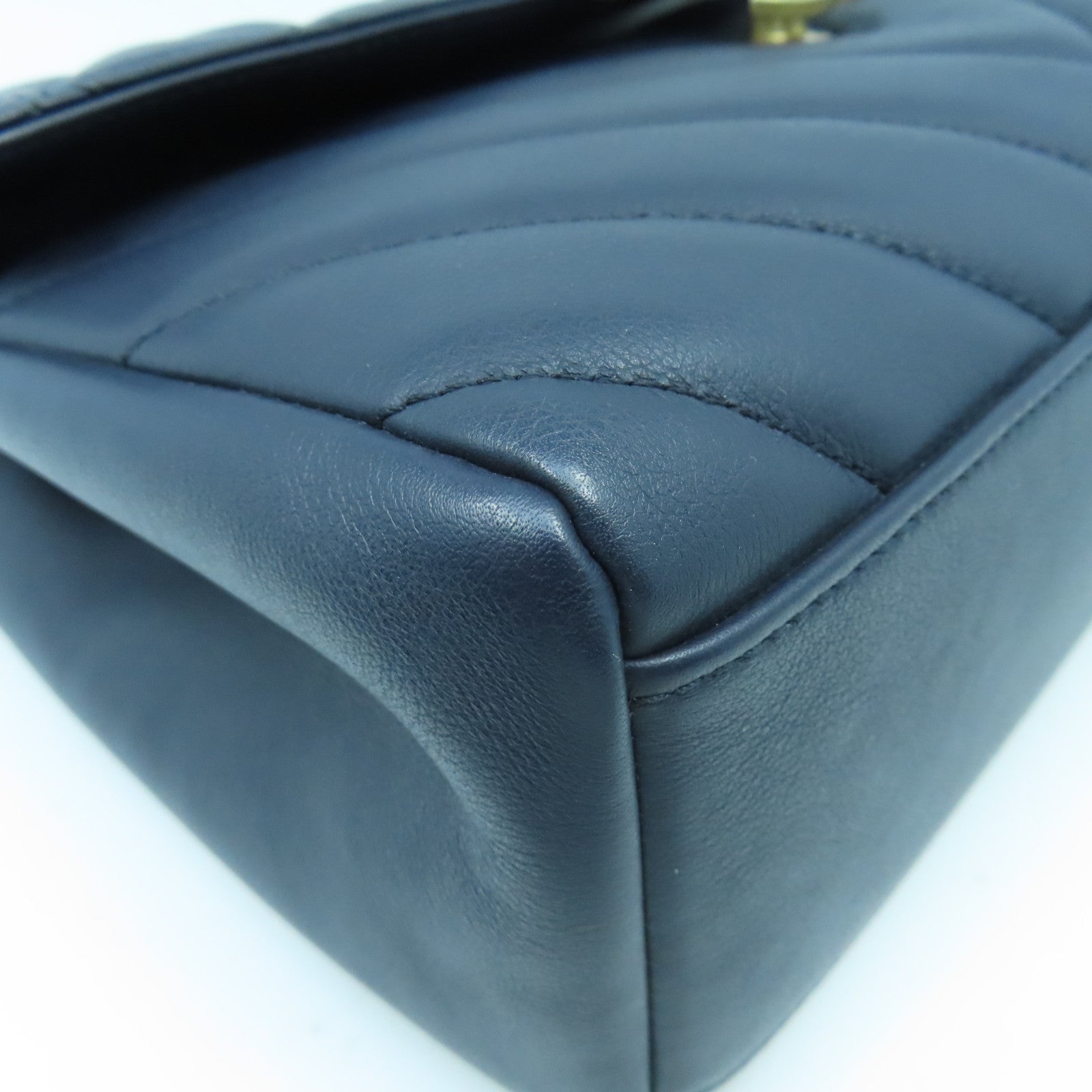CHANEL 【激減優惠】牛皮皮革In the City金扣手挽肩背兩用袋深藍色