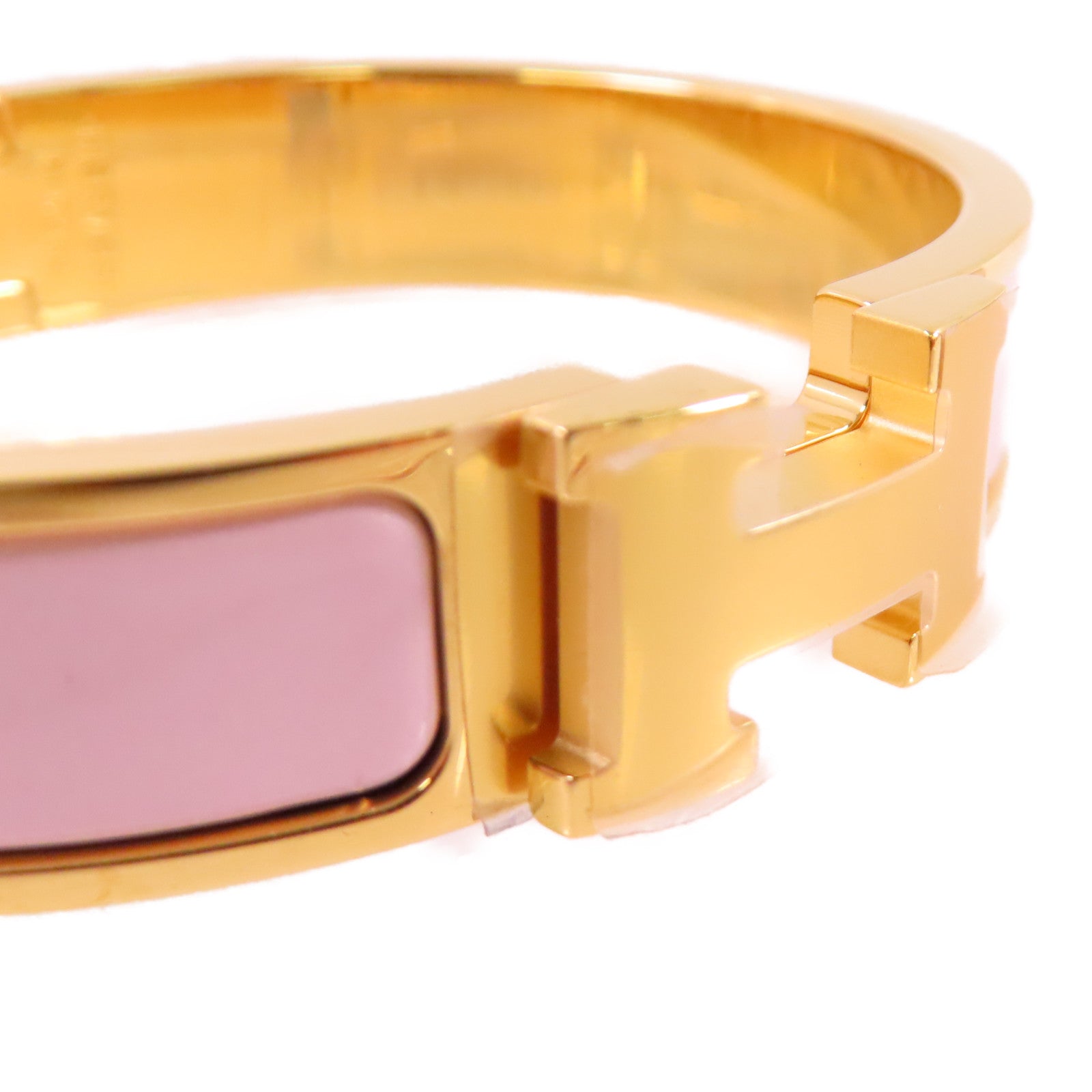 HERMES 金屬/琺瑯Clic H Bracelet金扣手鐲