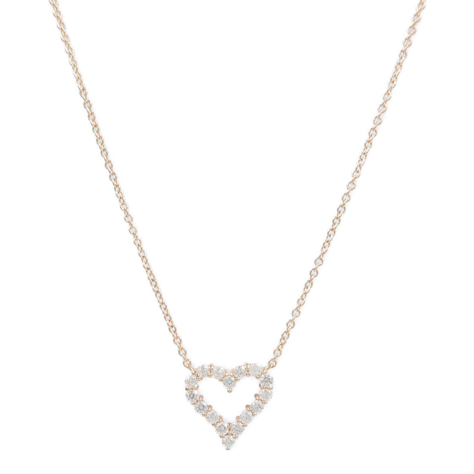TIFFANY＆CO 18K玫瑰金Heart Diamond Pendant鑽石項鍊