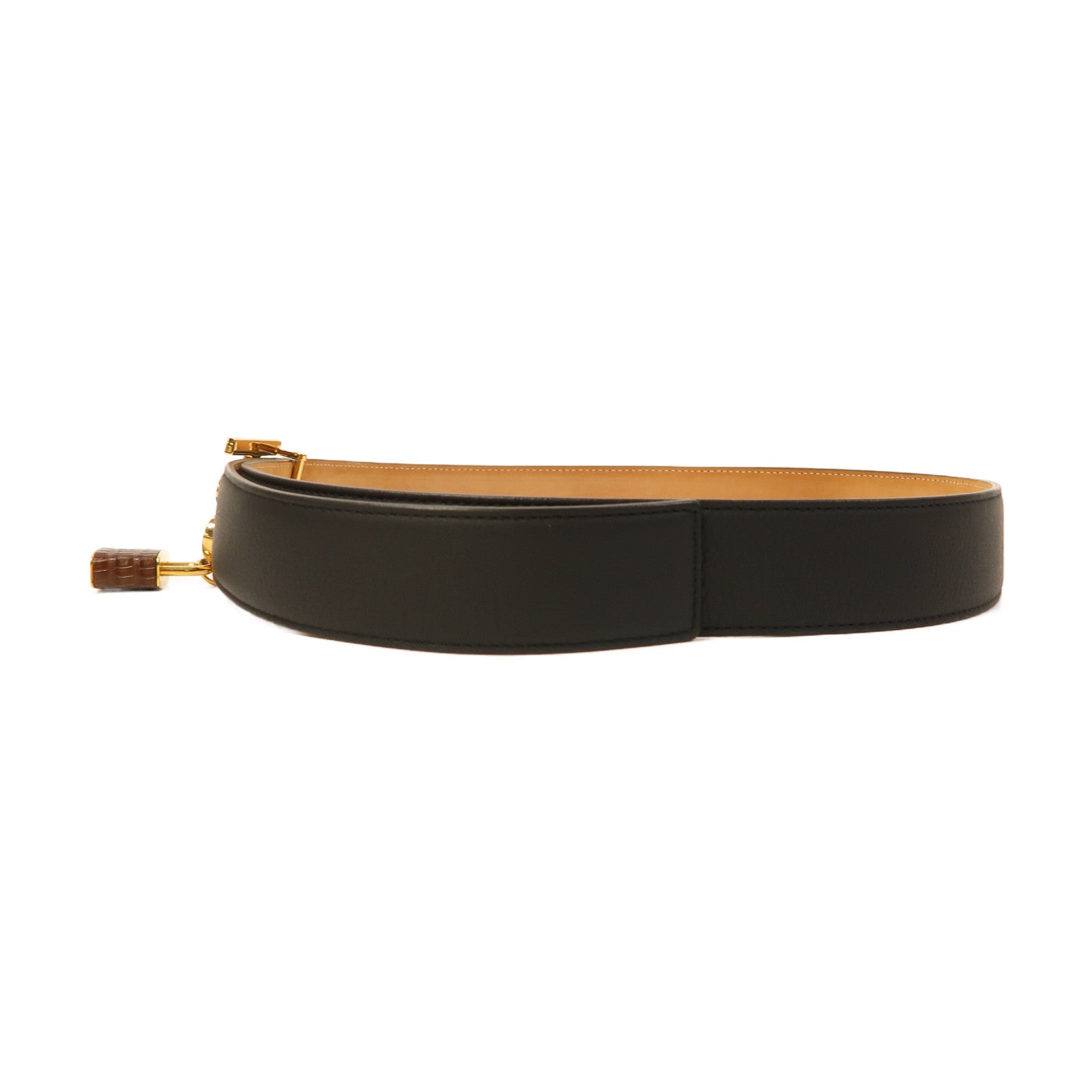 BURBERRY 牛皮皮革Belt 100cm金扣皮帶黑色