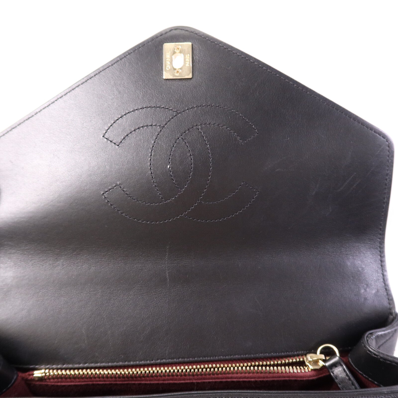 CHANEL 【激減優惠】牛皮皮革Shoulder Bag金扣鏈帶手挽肩背兩用袋