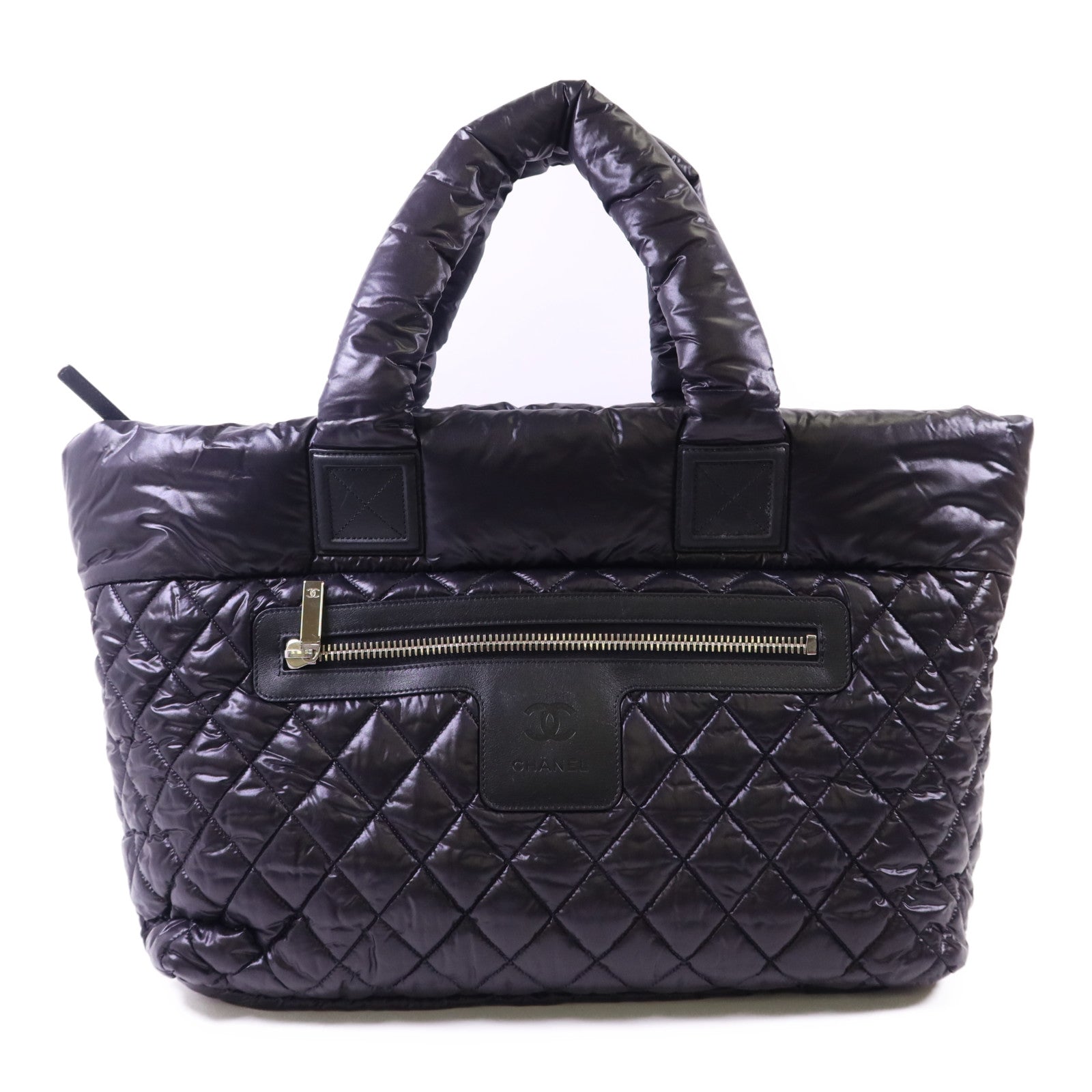 CHANEL 尼龍Coco Cocoon Medium銀扣手挽袋