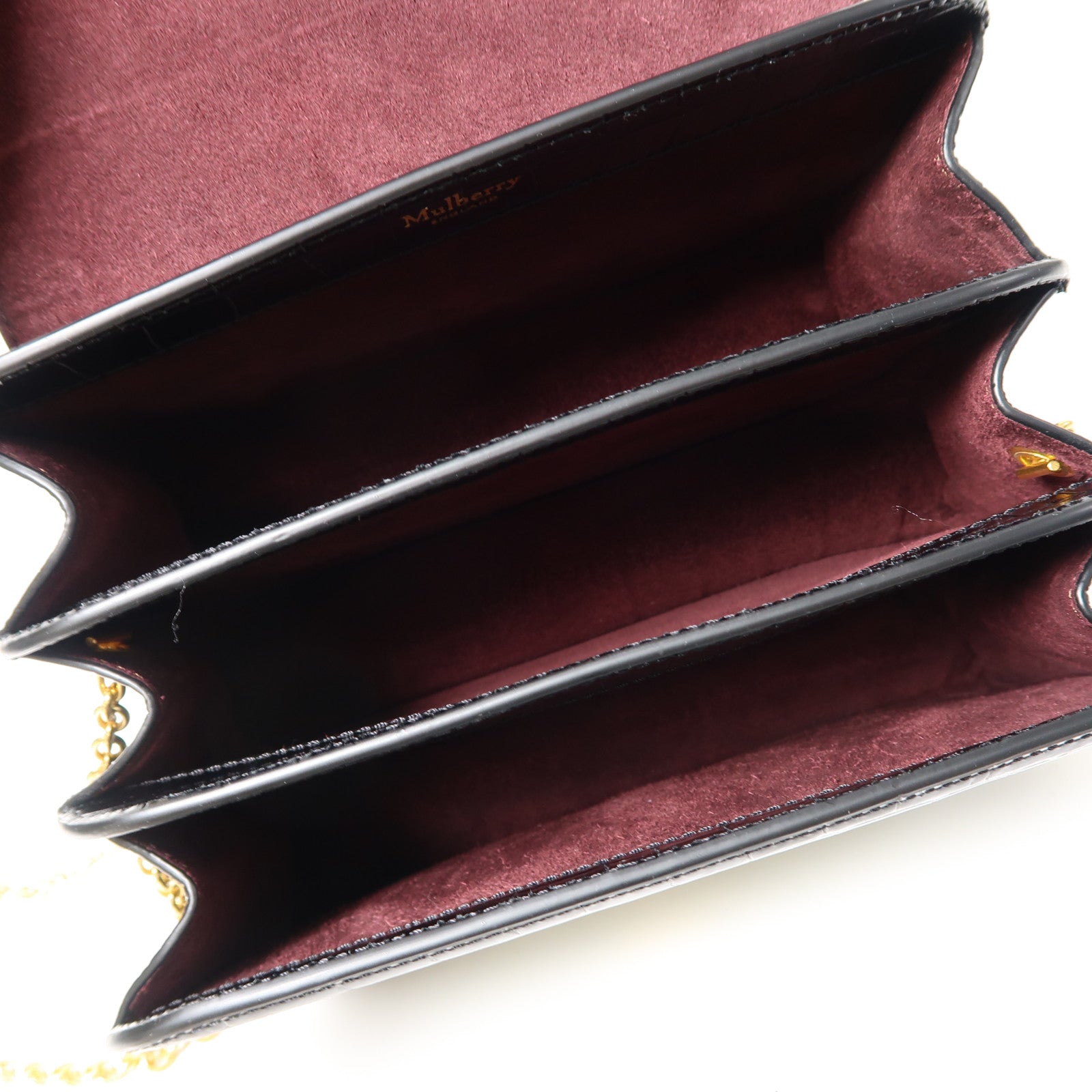 MULBERRY 牛皮皮革2 Way Shoulder金扣手挽肩背兩用袋黑色