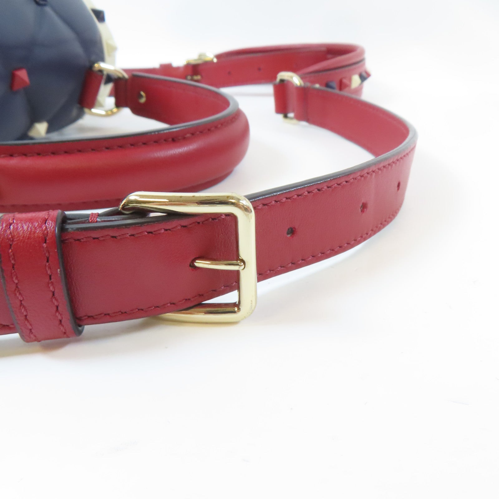 Valentino 牛皮皮革2 Way Shoulder Bag銀扣手挽肩背兩用袋藍色/紅色/白色