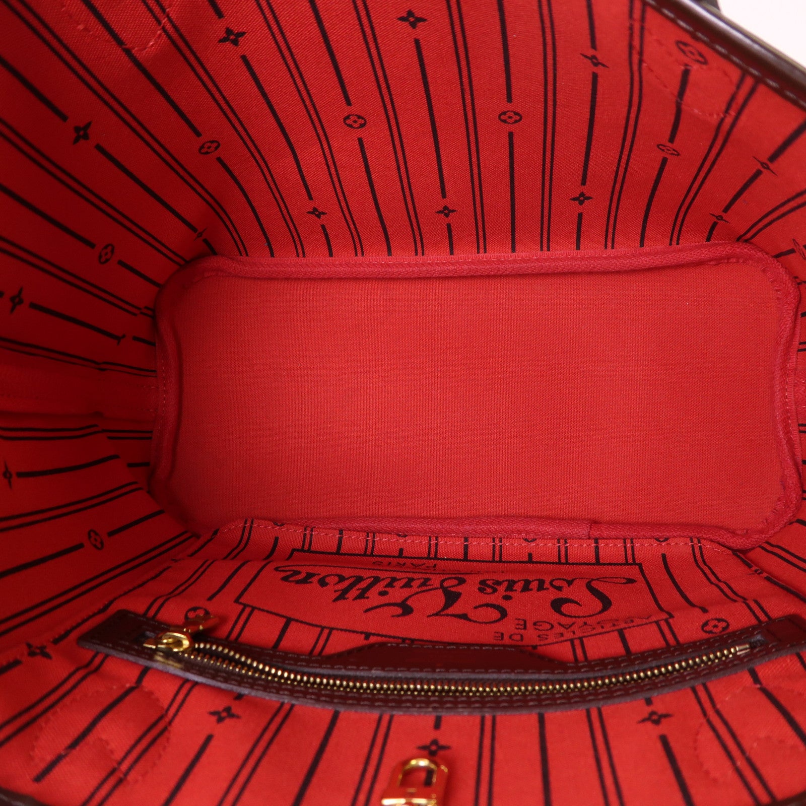 LOUIS VUITTON Damier Neverfull PM金扣手挽袋