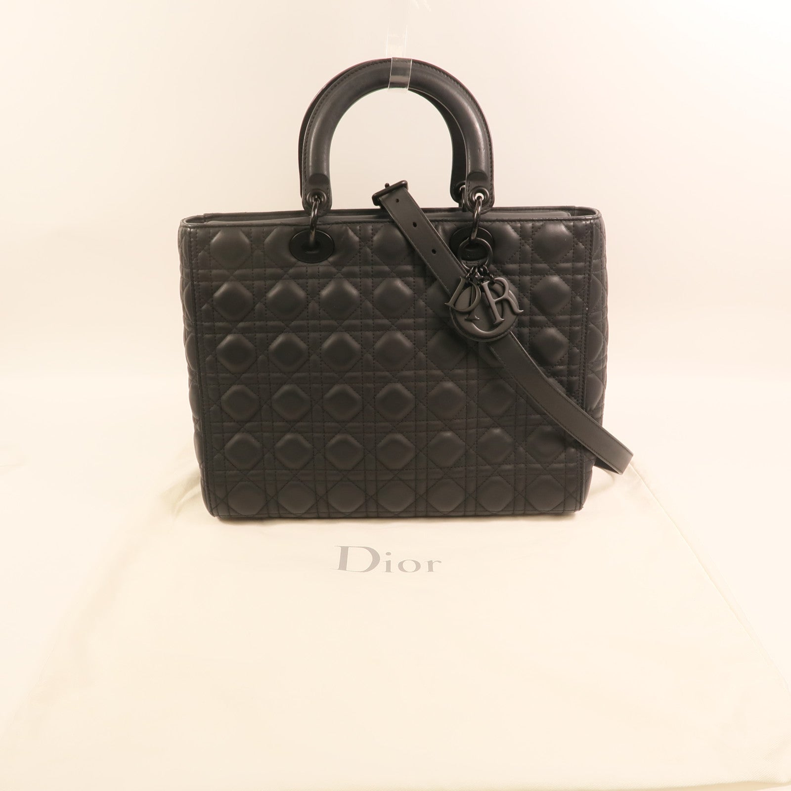 Dior 牛皮皮革Lady Dior Large手挽肩背兩用袋
