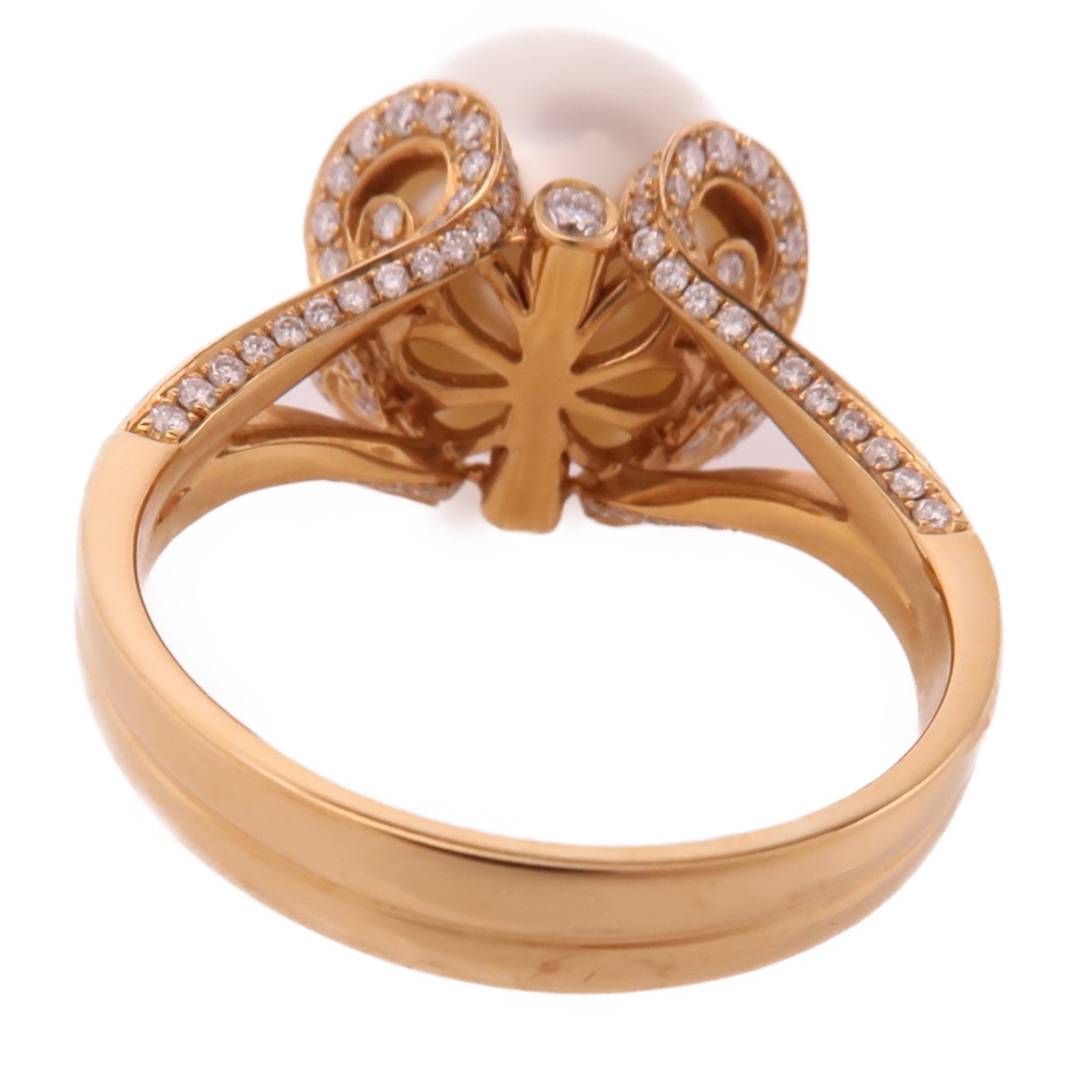 JEWELRY 18K玫瑰金Pearl/Diamond Ring珍珠/鑽石戒指US#9.5
