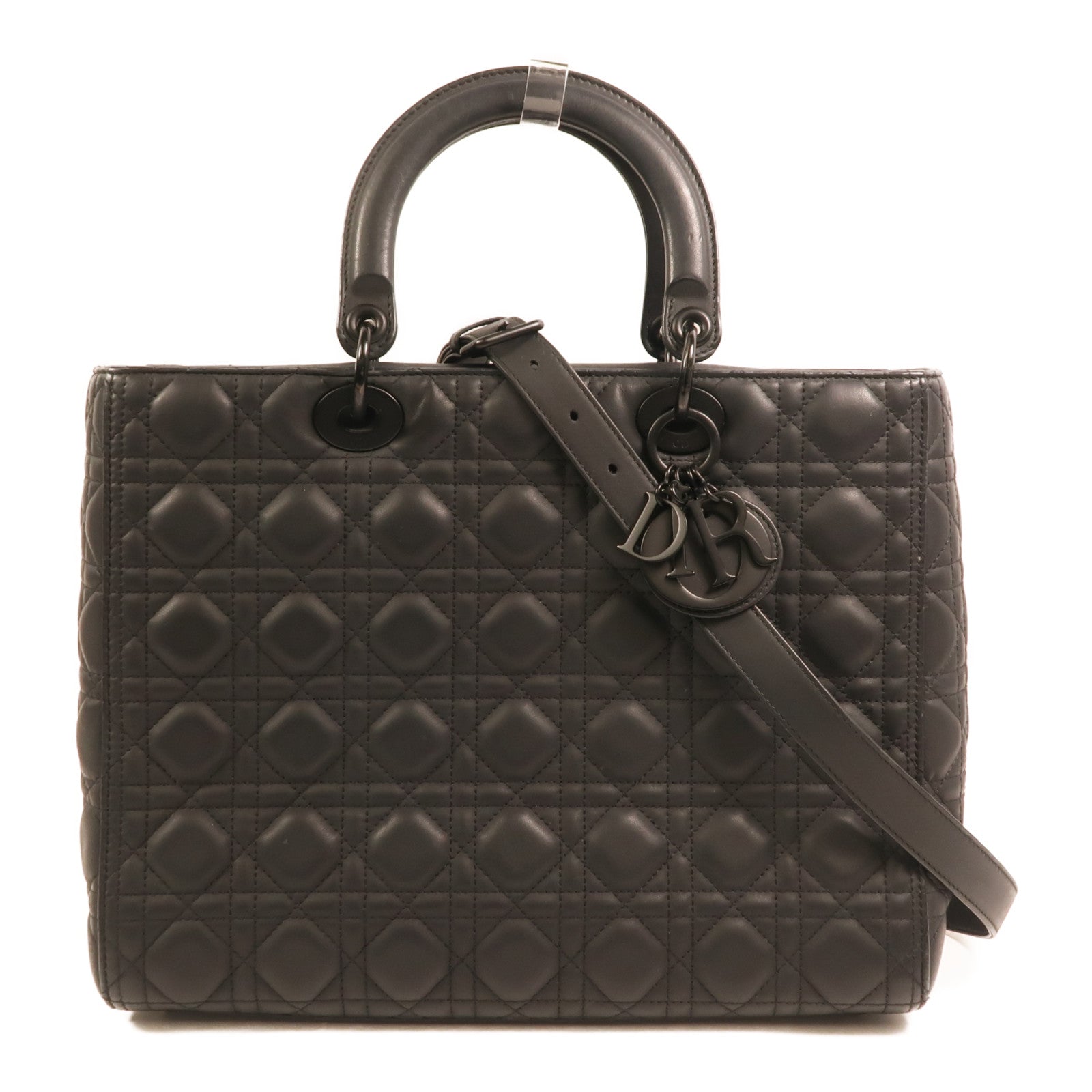 Dior 牛皮皮革Lady Dior Large手挽肩背兩用袋