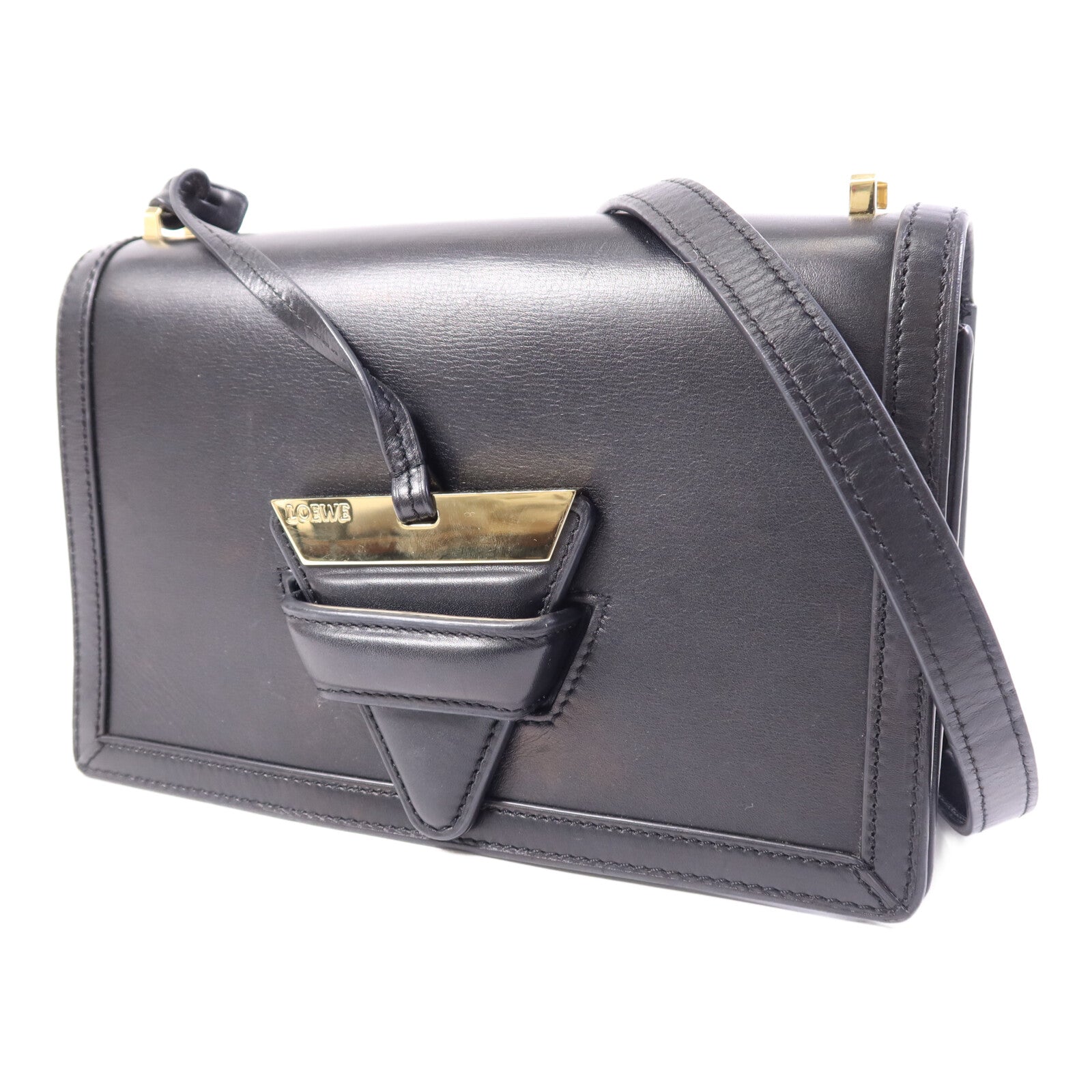 LOEWE 牛皮皮革Shoulder Bag金扣肩背袋