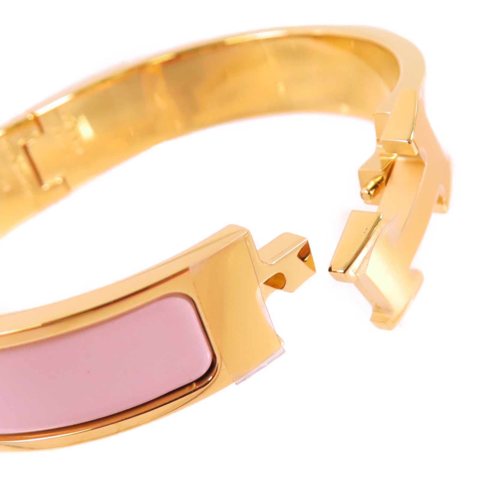HERMES 金屬/琺瑯Clic H Bracelet金扣手鐲