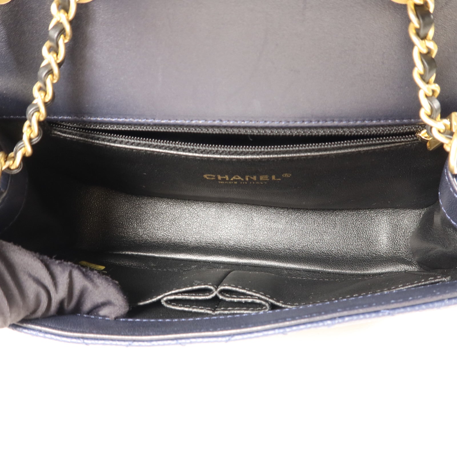 CHANEL 牛皮皮革CC Filigree Flap Bag鏈帶肩背袋
