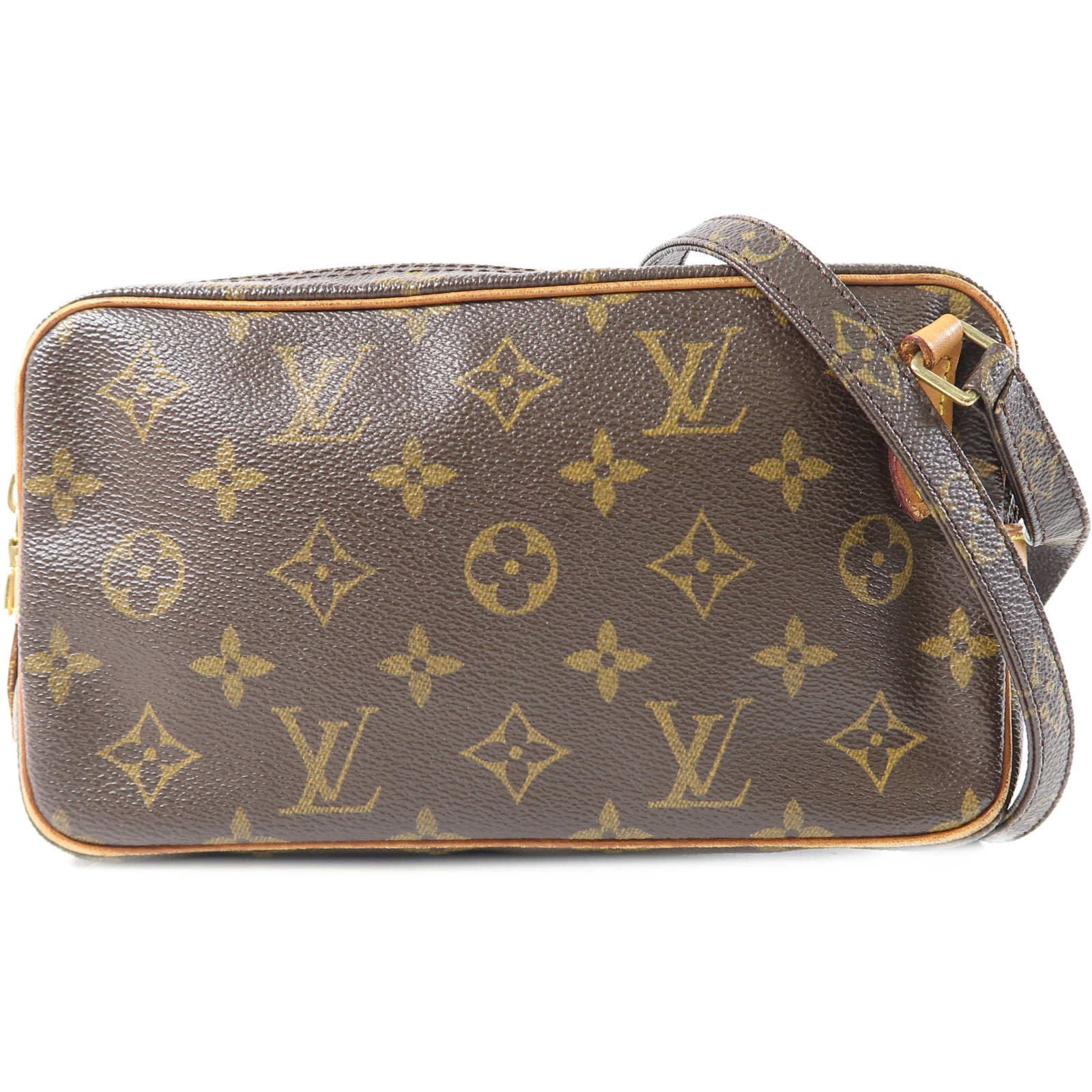 LOUIS VUITTON Monogram Pochette Marly Bandouliere金扣肩背袋啡色