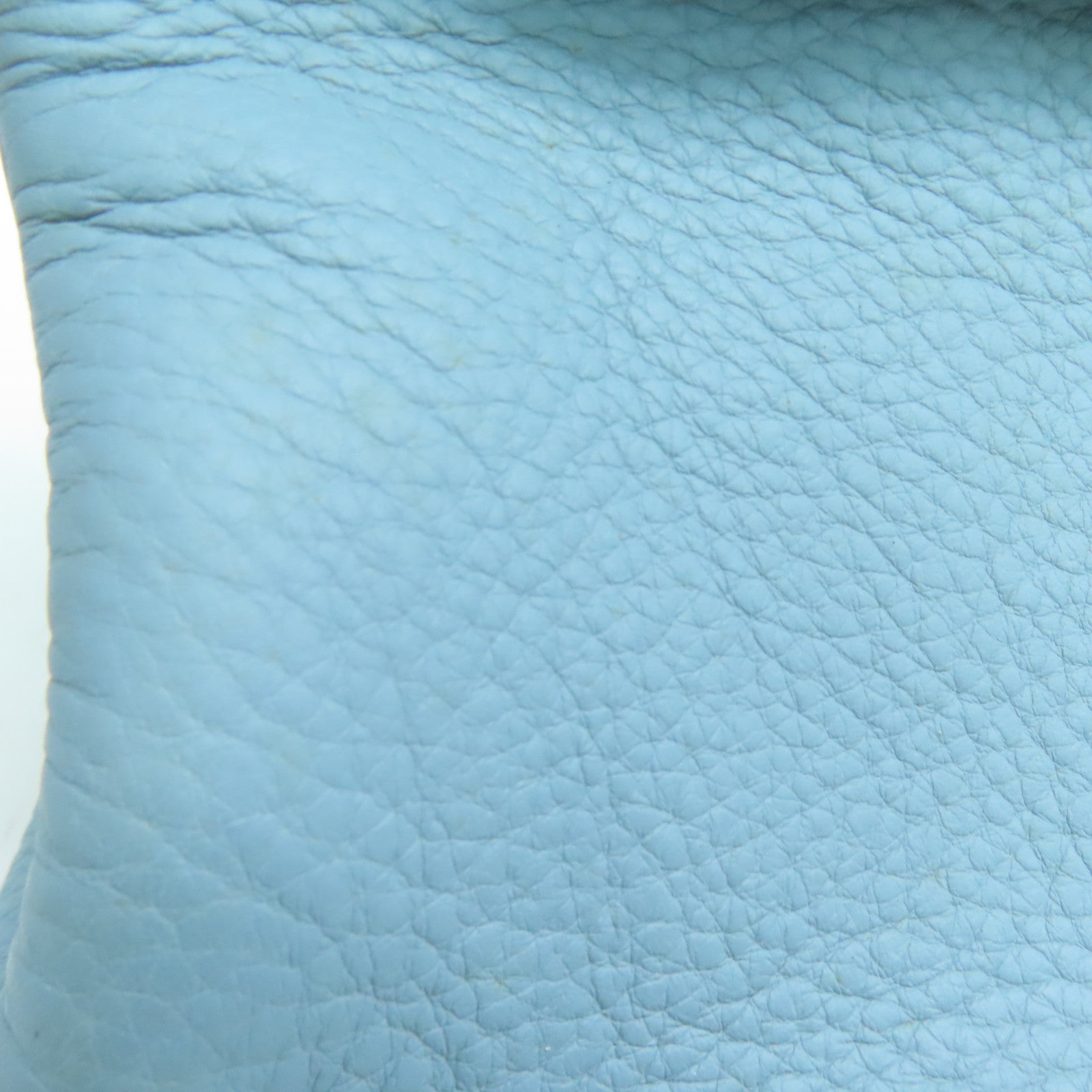 HERMES Clemence皮革Shoulder Birkin银扣手挽袋灰水蓝