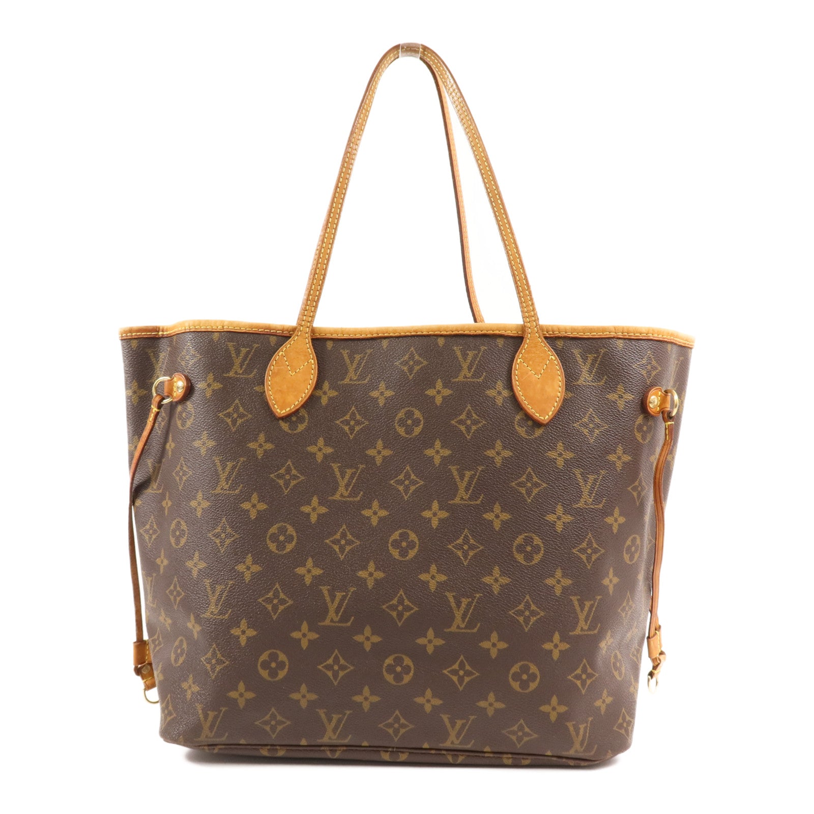 LOUIS VUITTON Monogram Neverfull MM金扣手挽袋