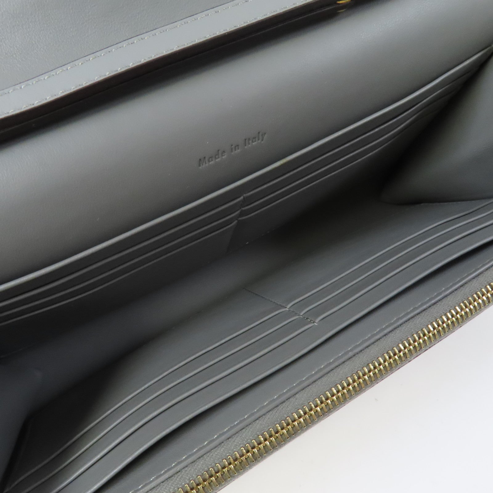 CELINE 牛皮皮革Chain Shoulder Bag金扣鏈帶肩背袋綠色/灰色/白色