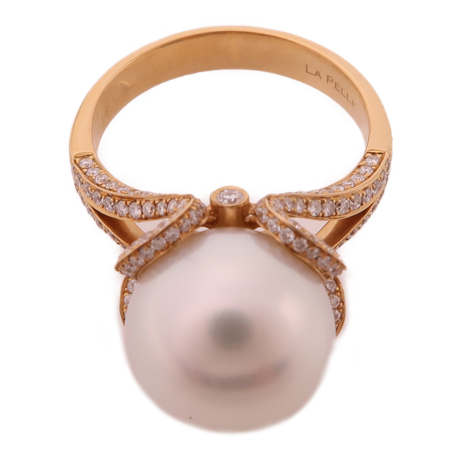JEWELRY 18K玫瑰金Pearl/Diamond Ring珍珠/鑽石戒指US#9.5