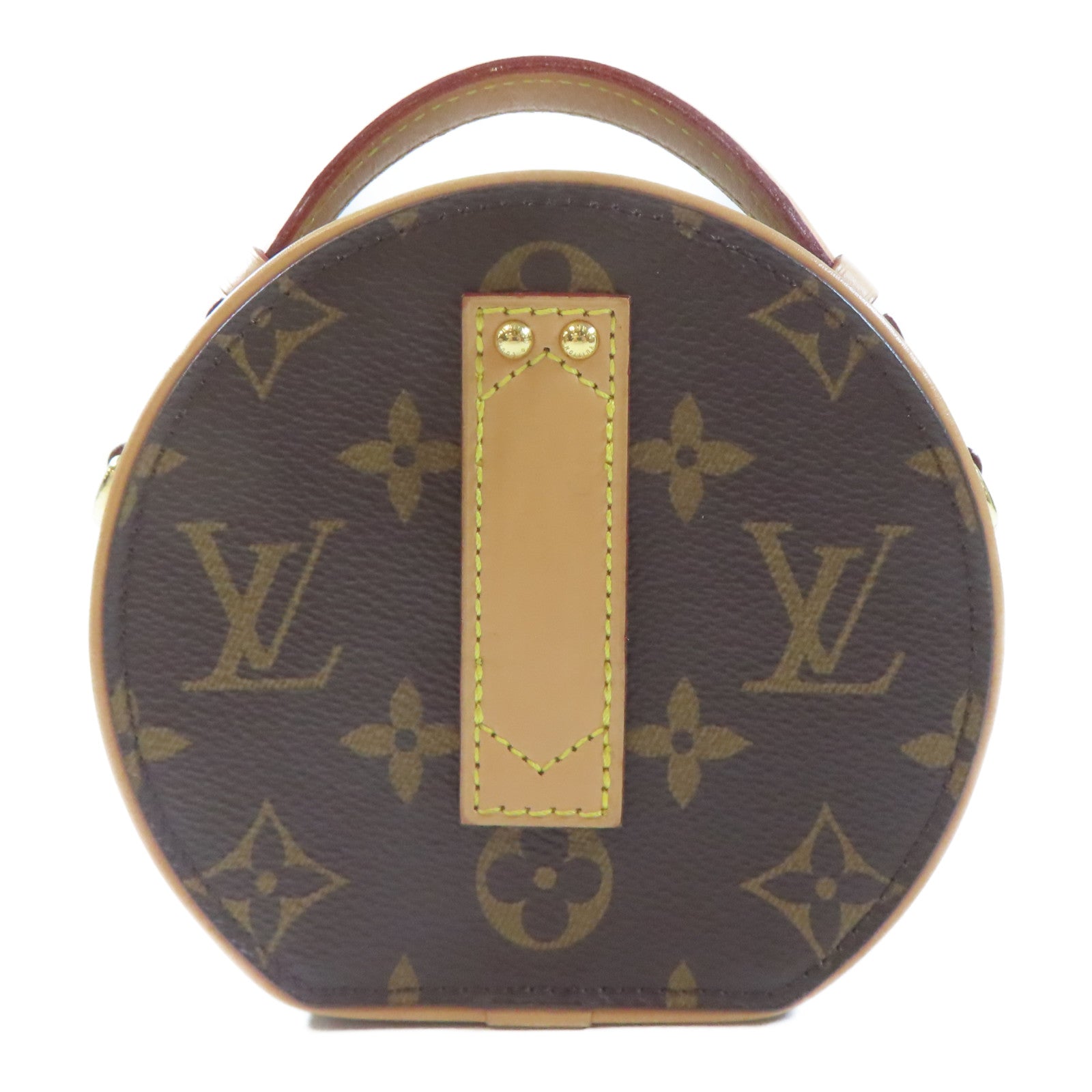 LOUIS VUITTON Monogram Mini Boite Chapeau金扣手挽肩背兩用袋棕色