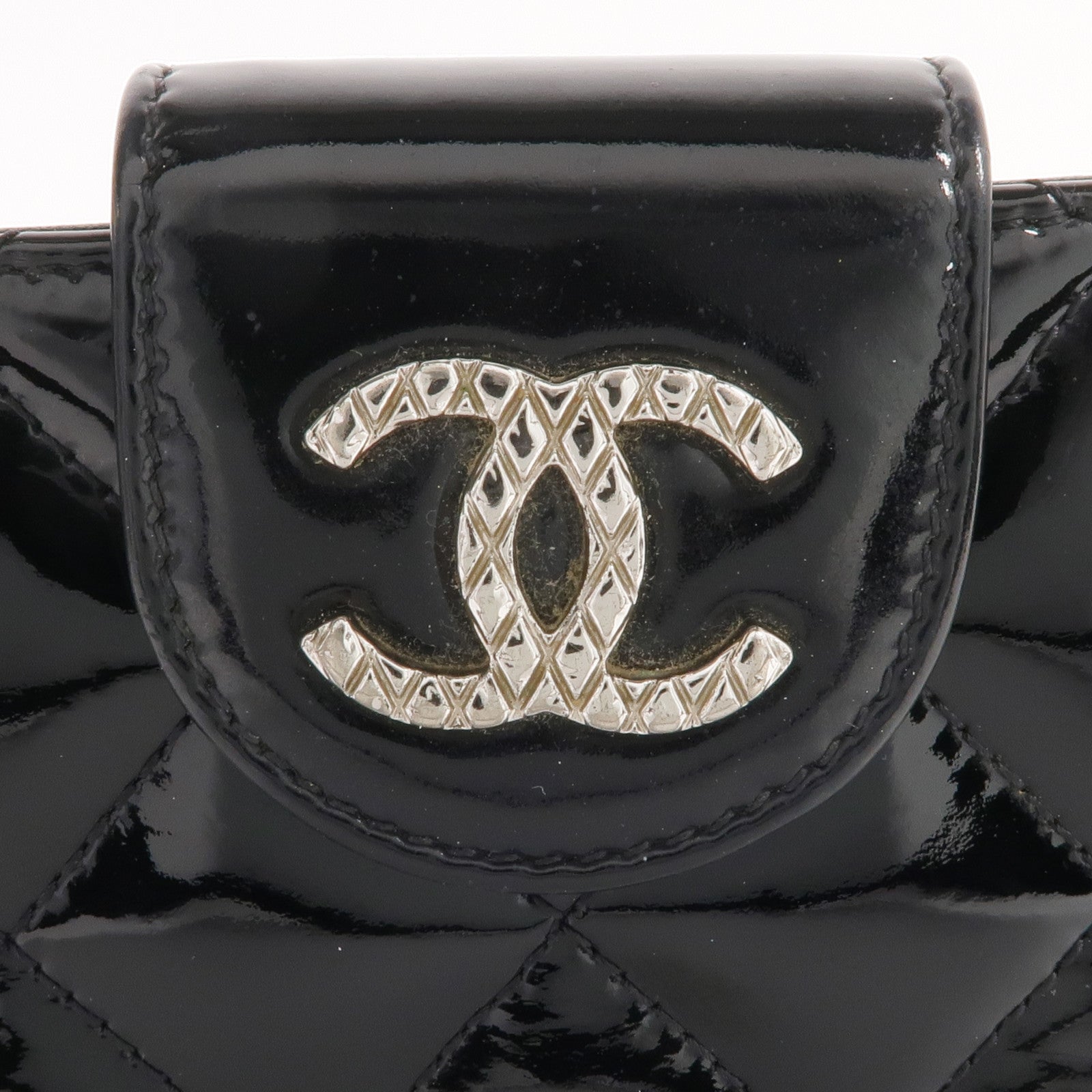 CHANEL 漆皮皮革Wallet銀扣錢包