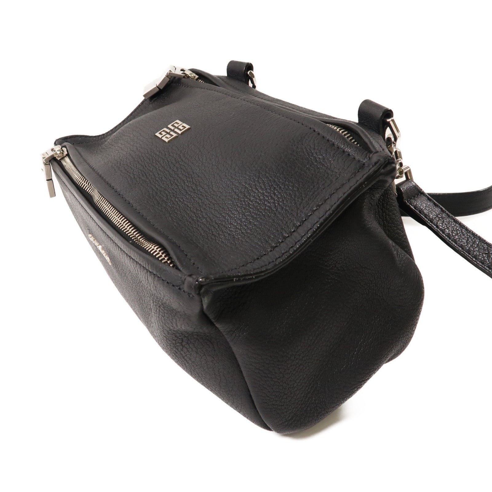 GIVENCHY 牛皮皮革Pandora Shoulder Bag銀扣肩背袋黑色