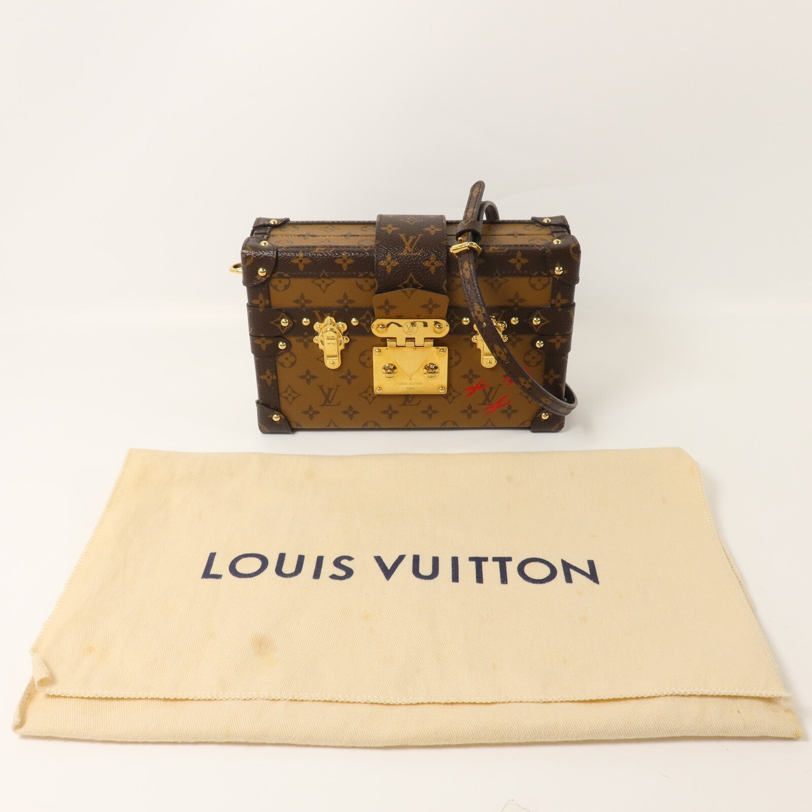 LOUIS VUITTON Monogram Reverse Petite Malle肩背袋