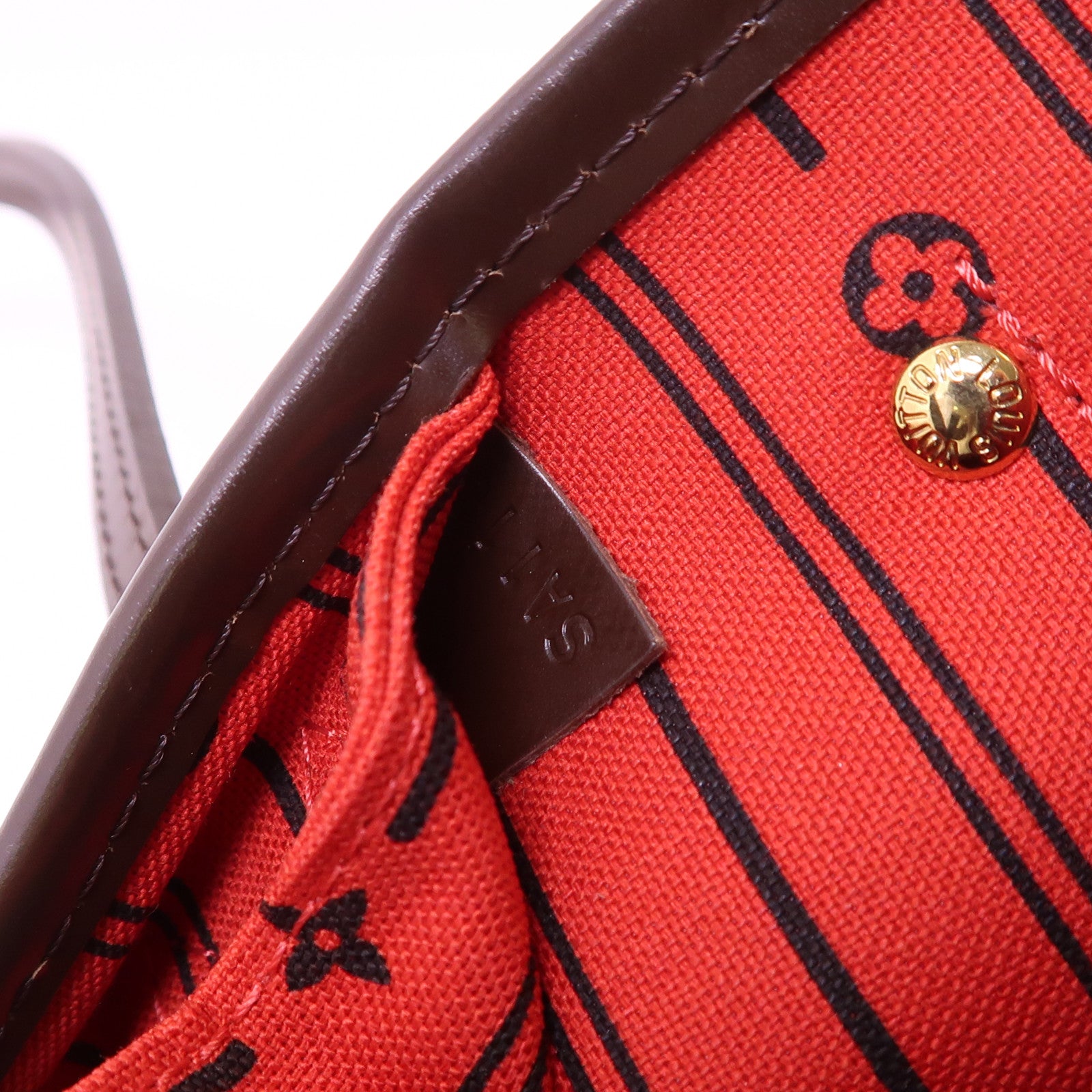 LOUIS VUITTON Damier Neverfull PM金扣手挽袋