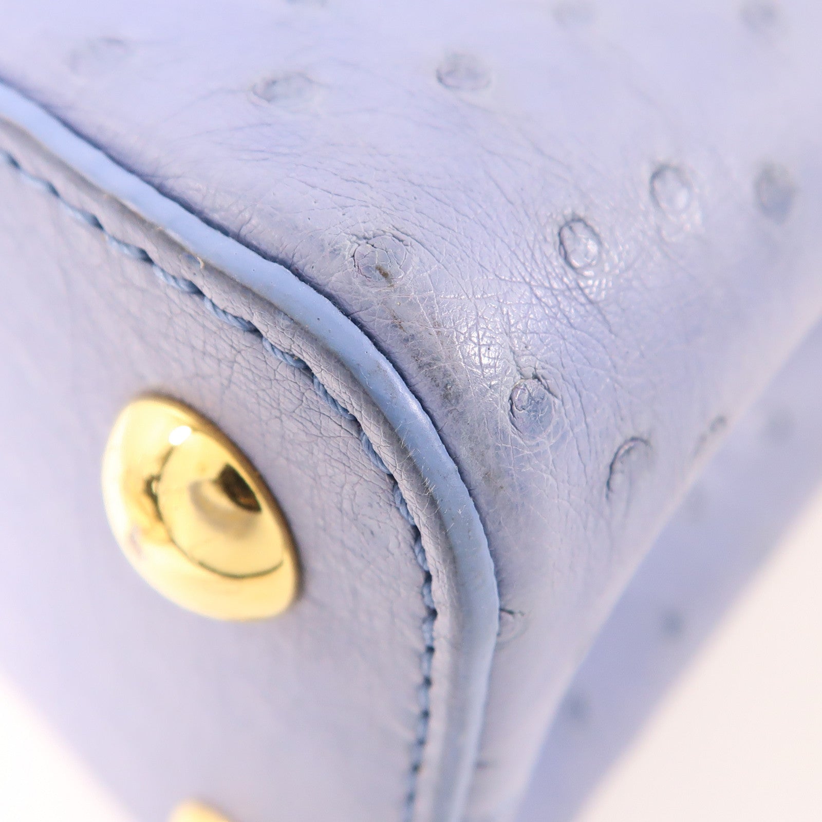 LOUIS VUITTON 鴕鳥皮革Capucines BB金扣手挽肩背兩用袋