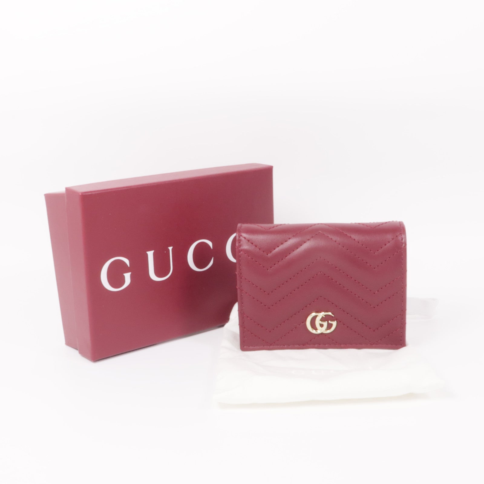 GUCCI 皮革GG Marmont Wallet金扣錢包