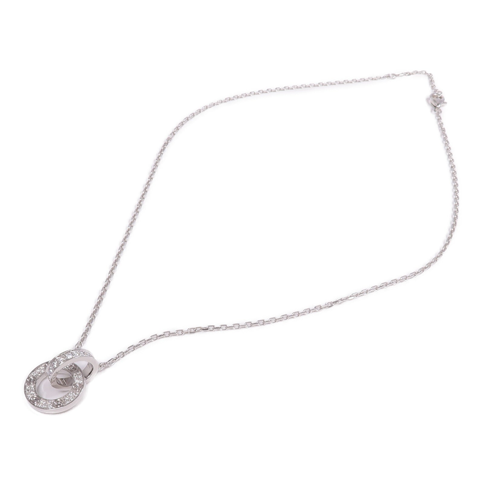 CARTIER 18K白金Love Necklace鑽石項鍊