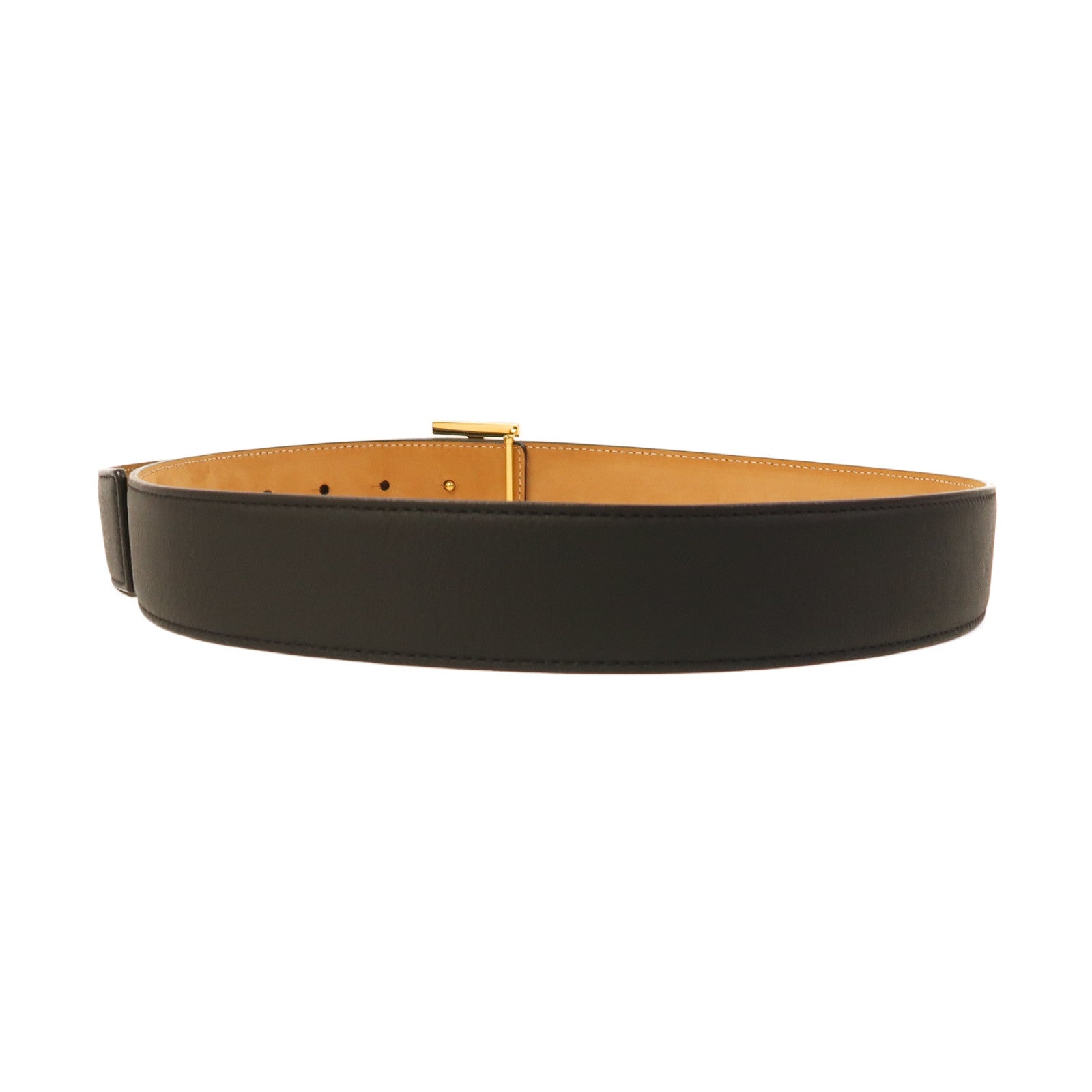 BURBERRY 牛皮皮革Belt 100cm金扣皮帶黑色
