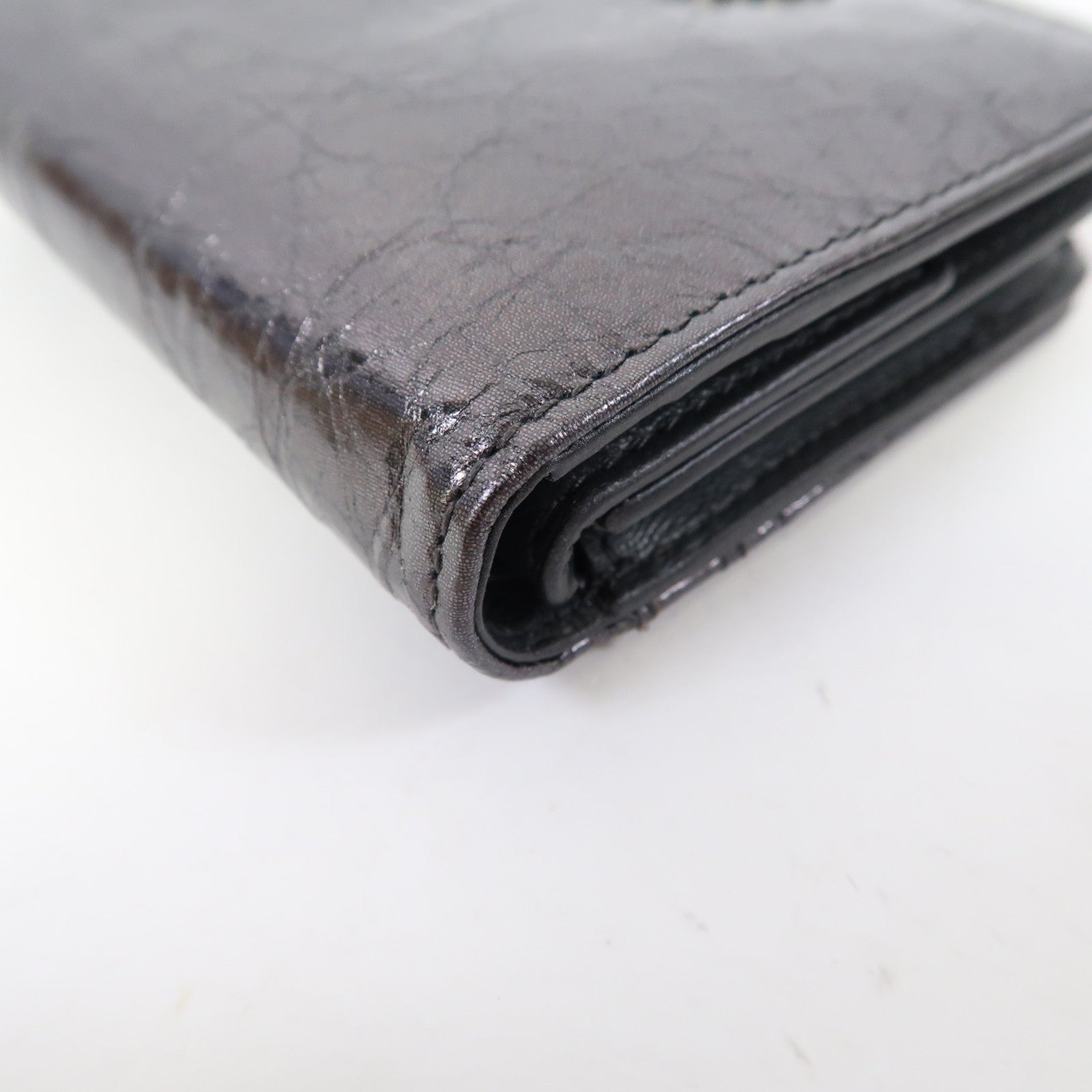 BALENCIAGA 牛皮皮革Wallet銀扣錢包銀灰色