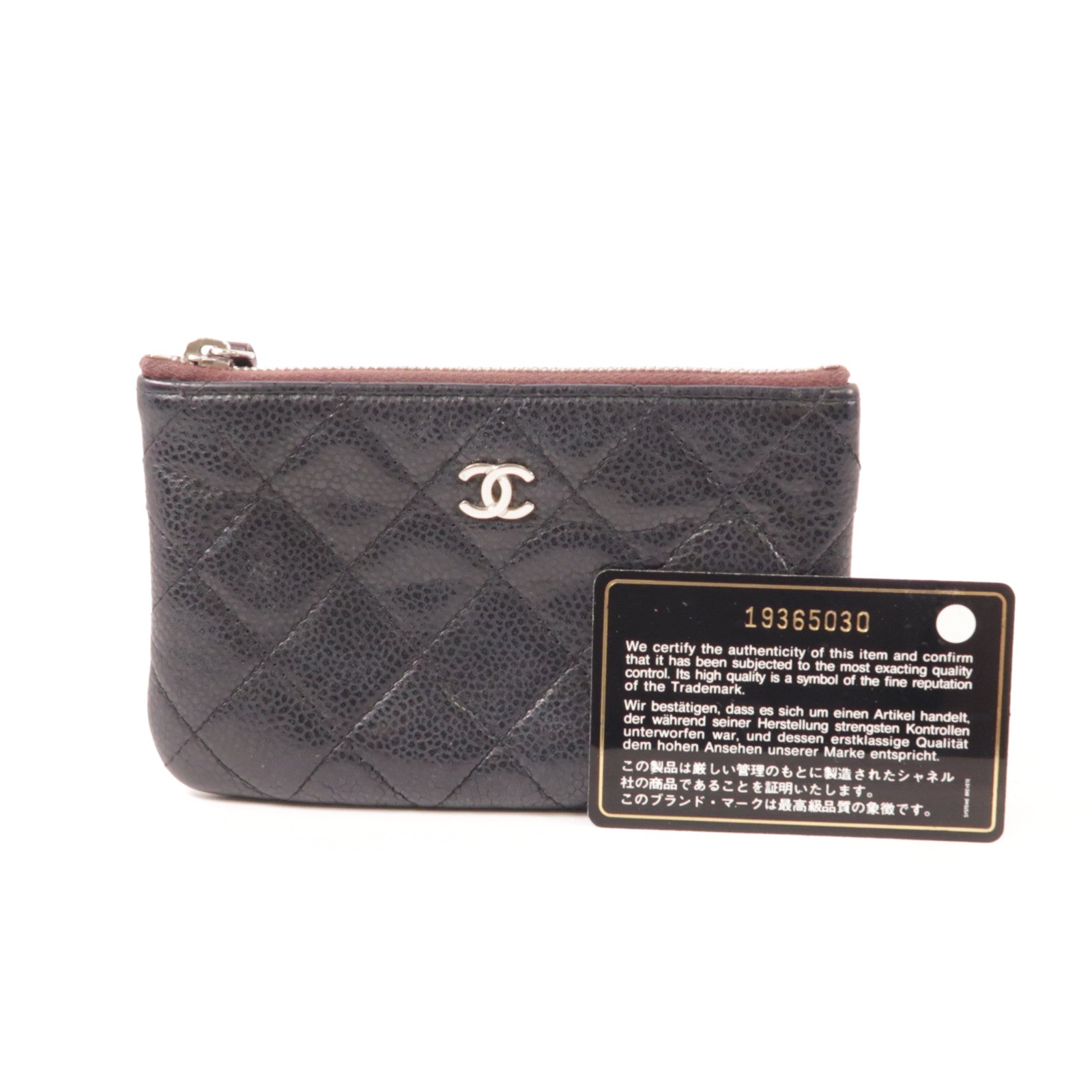 CHANEL 牛皮皮革Coin Case銀扣零錢包
