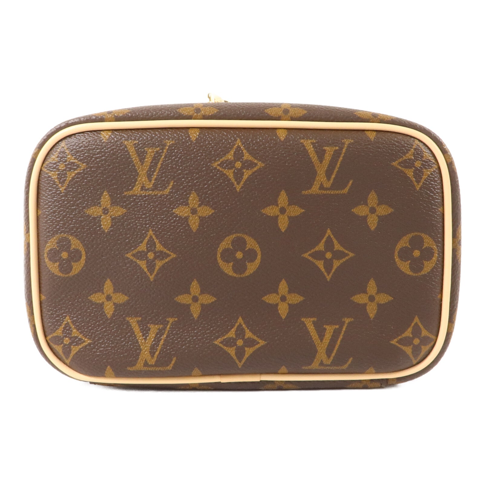 LOUIS VUITTON Monogram Nice Mini金扣手挽袋棕色