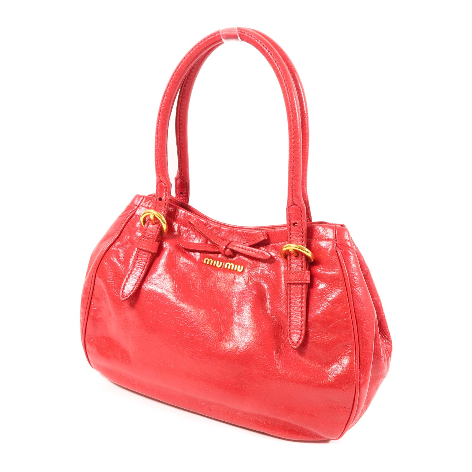 Miu Miu 牛皮皮革2 Way Shoulder金扣手挽肩背兩用袋