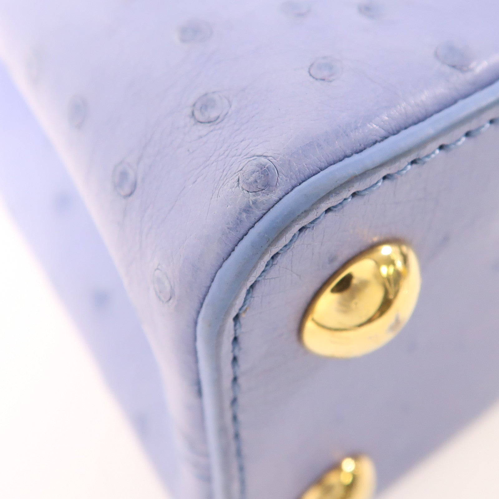 LOUIS VUITTON 鴕鳥皮革Capucines BB金扣手挽肩背兩用袋