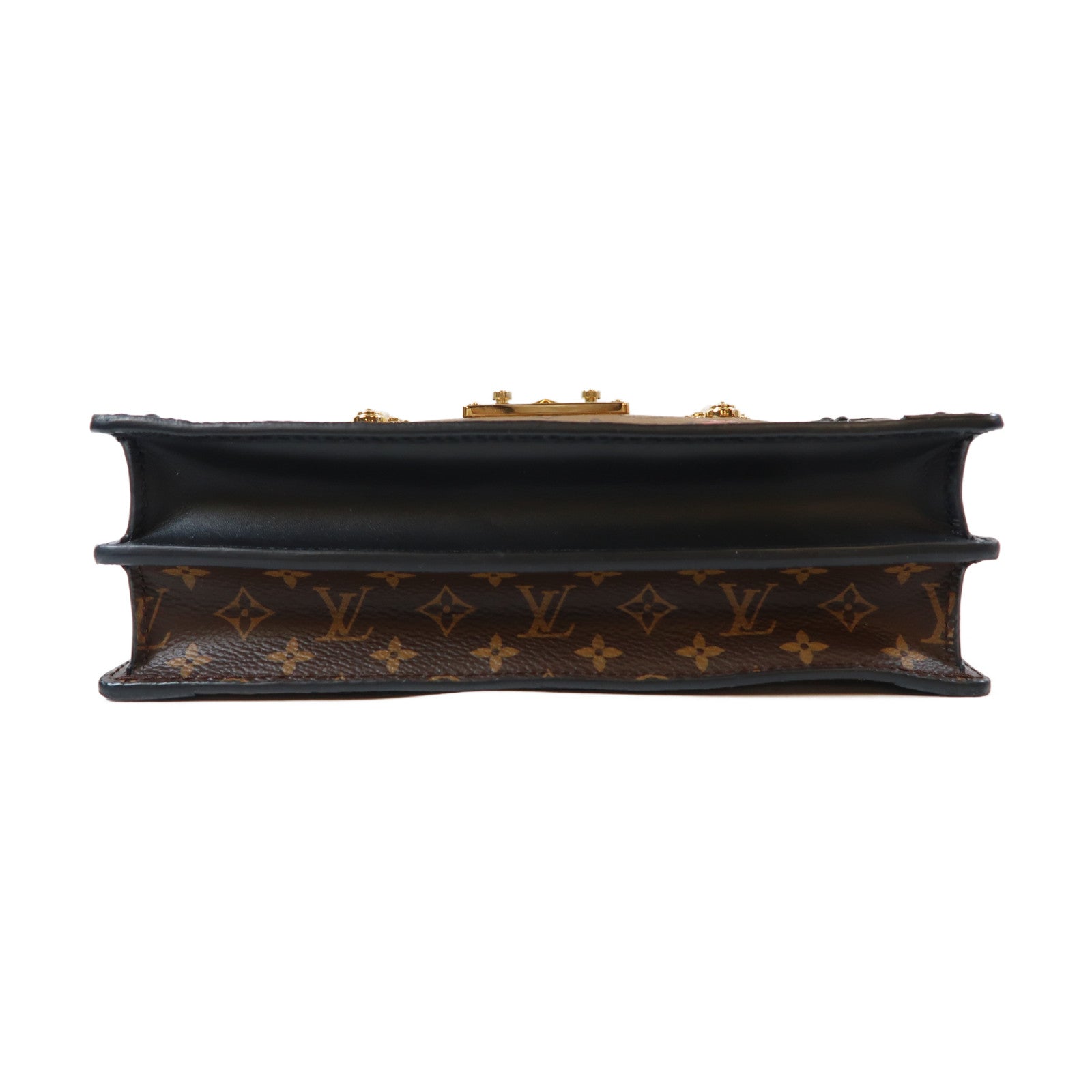LOUIS VUITTON Monogram Reverse Trunk Clutch金扣肩背袋啡色