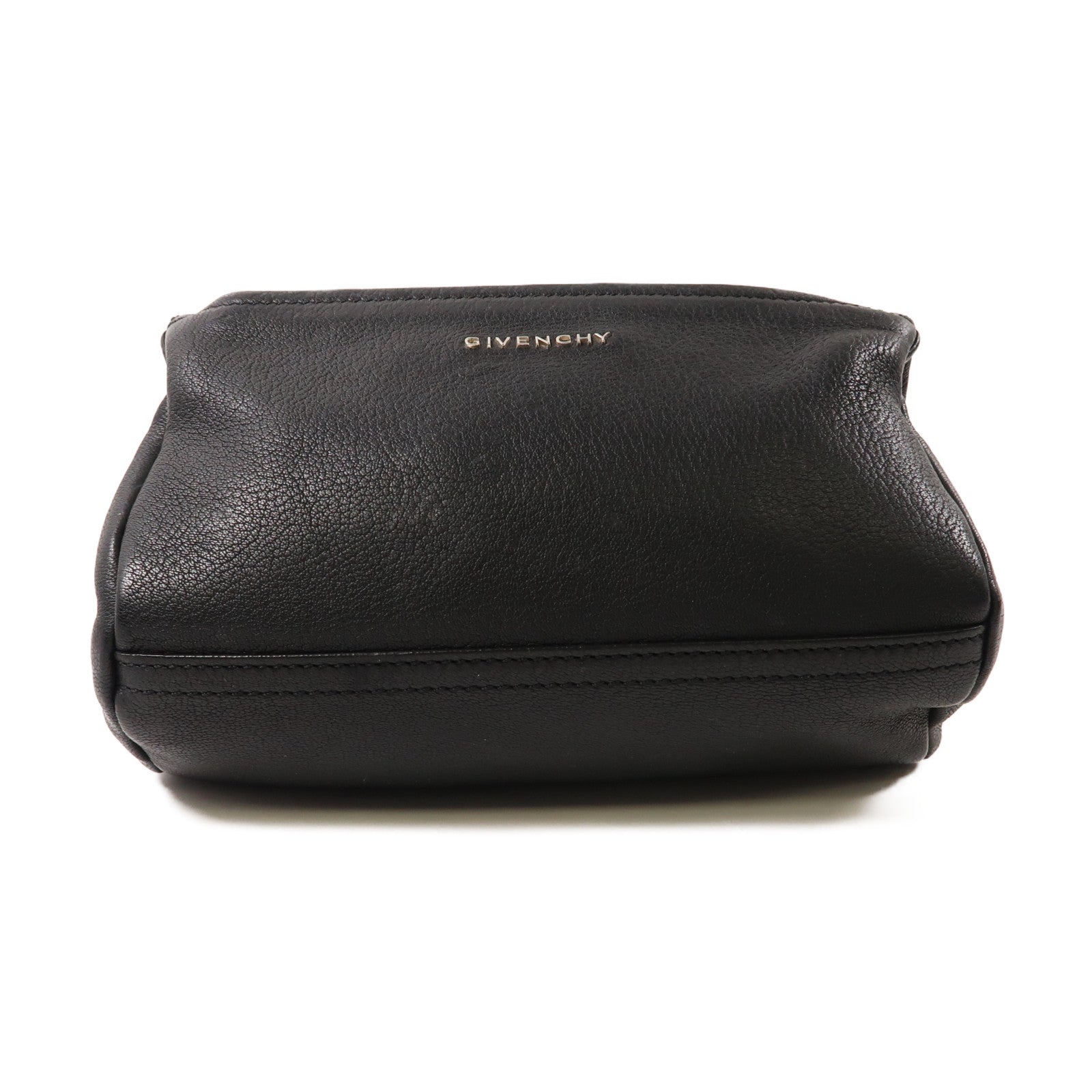 GIVENCHY 牛皮皮革Pandora Shoulder Bag銀扣肩背袋黑色
