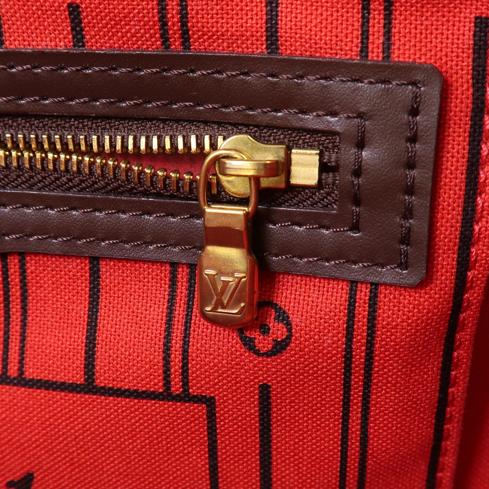 LOUIS VUITTON Damier Neverfull PM金扣手挽袋