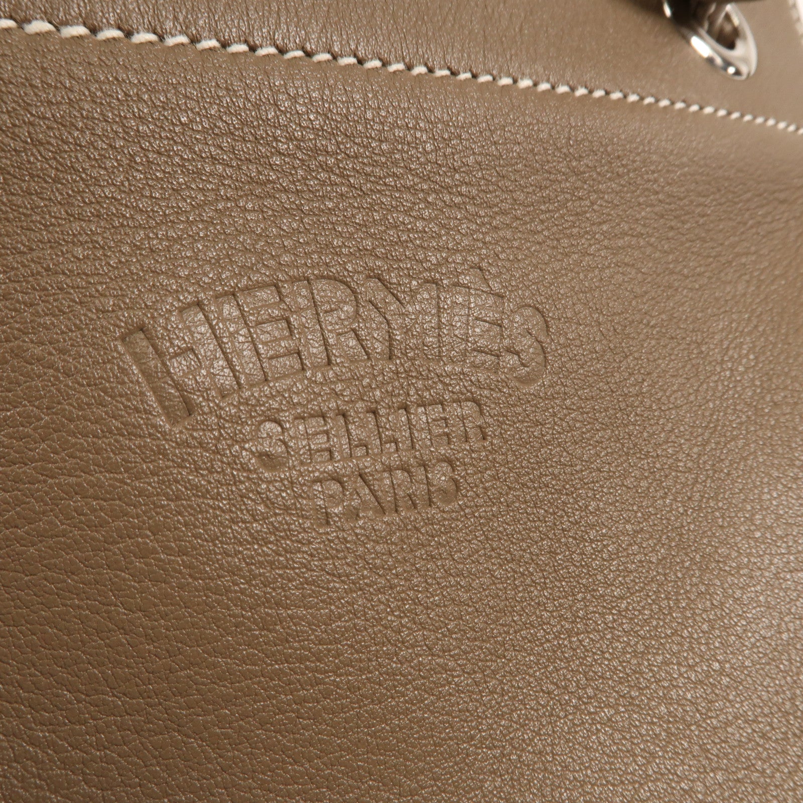 HERMES Swift皮革Aline Mini銀扣肩背袋Etoupe