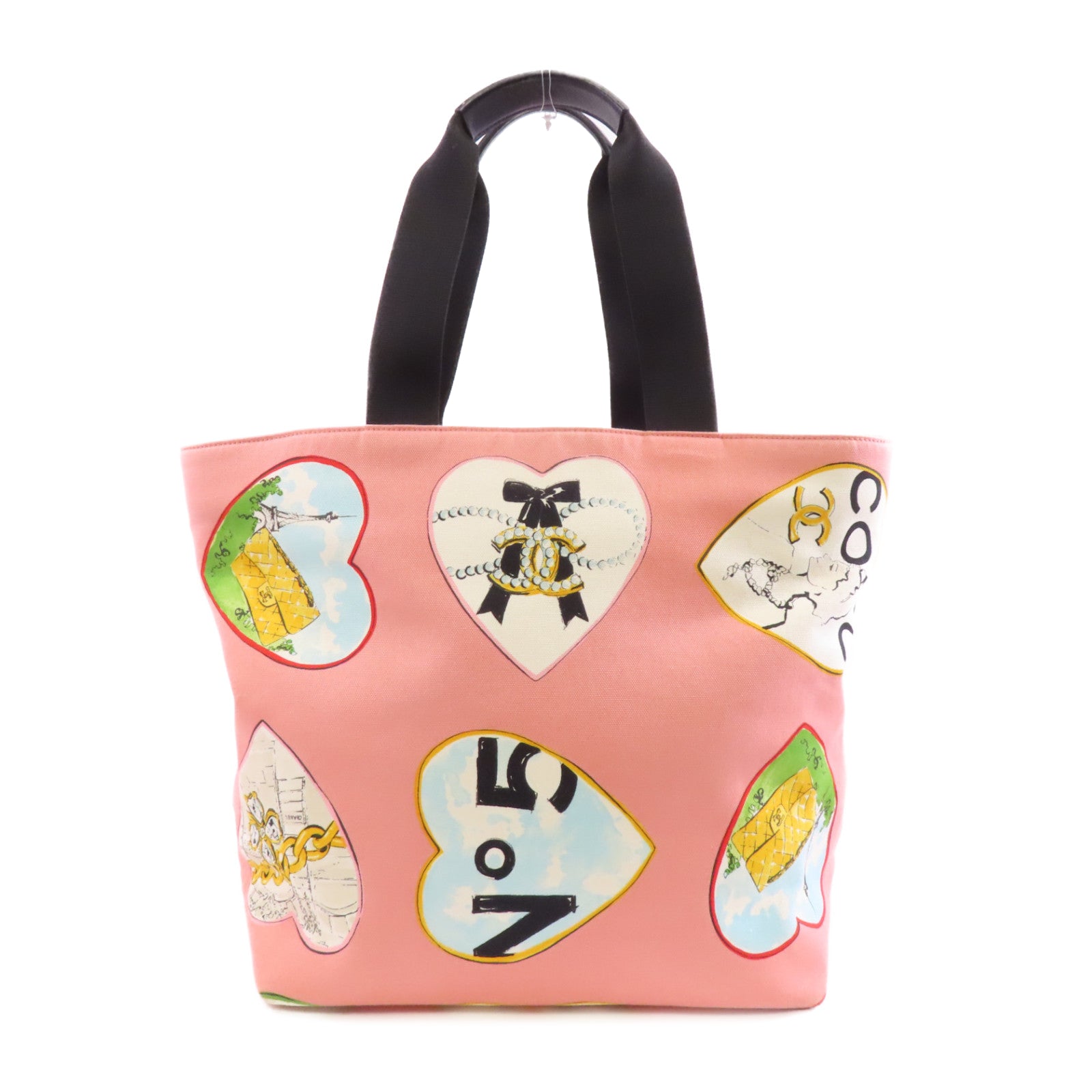 CHANEL 【激減優惠】帆布Tote Bag銀扣手挽袋粉紅色