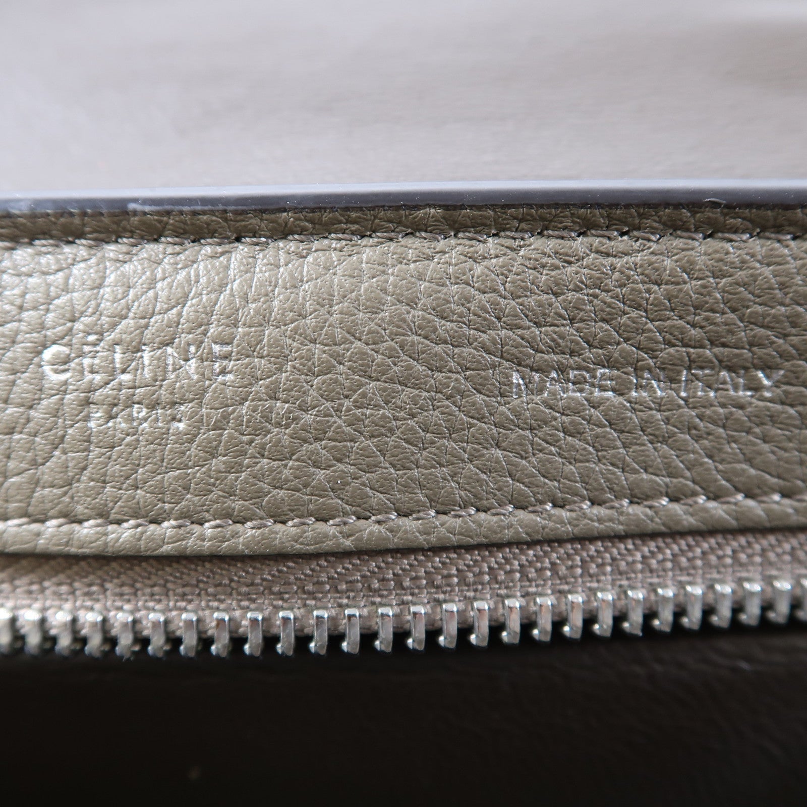 CELINE 牛皮皮革Trapeze銀扣手挽肩背兩用袋灰色/啡色