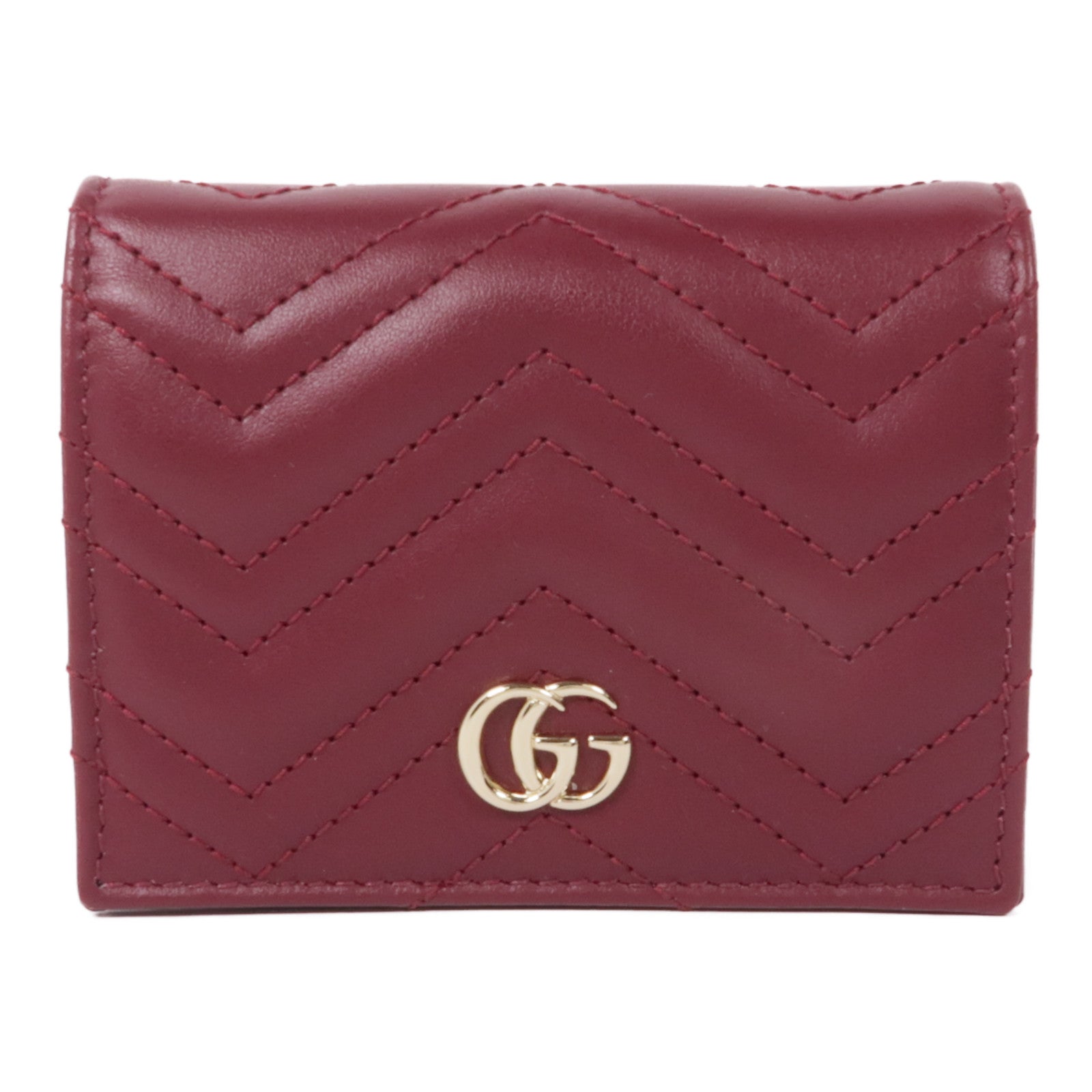 GUCCI 皮革GG Marmont Wallet金扣錢包