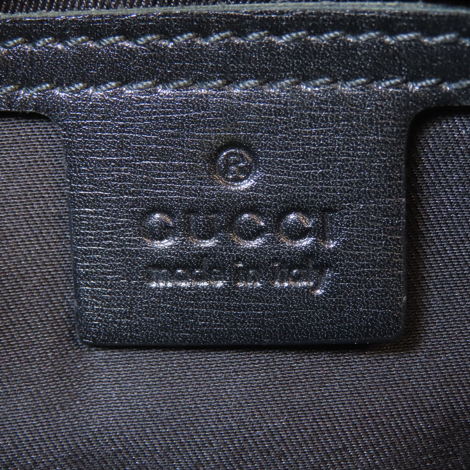GUCCI 塗層帆布Mini Boston Bag金扣手挽袋白色/黑色