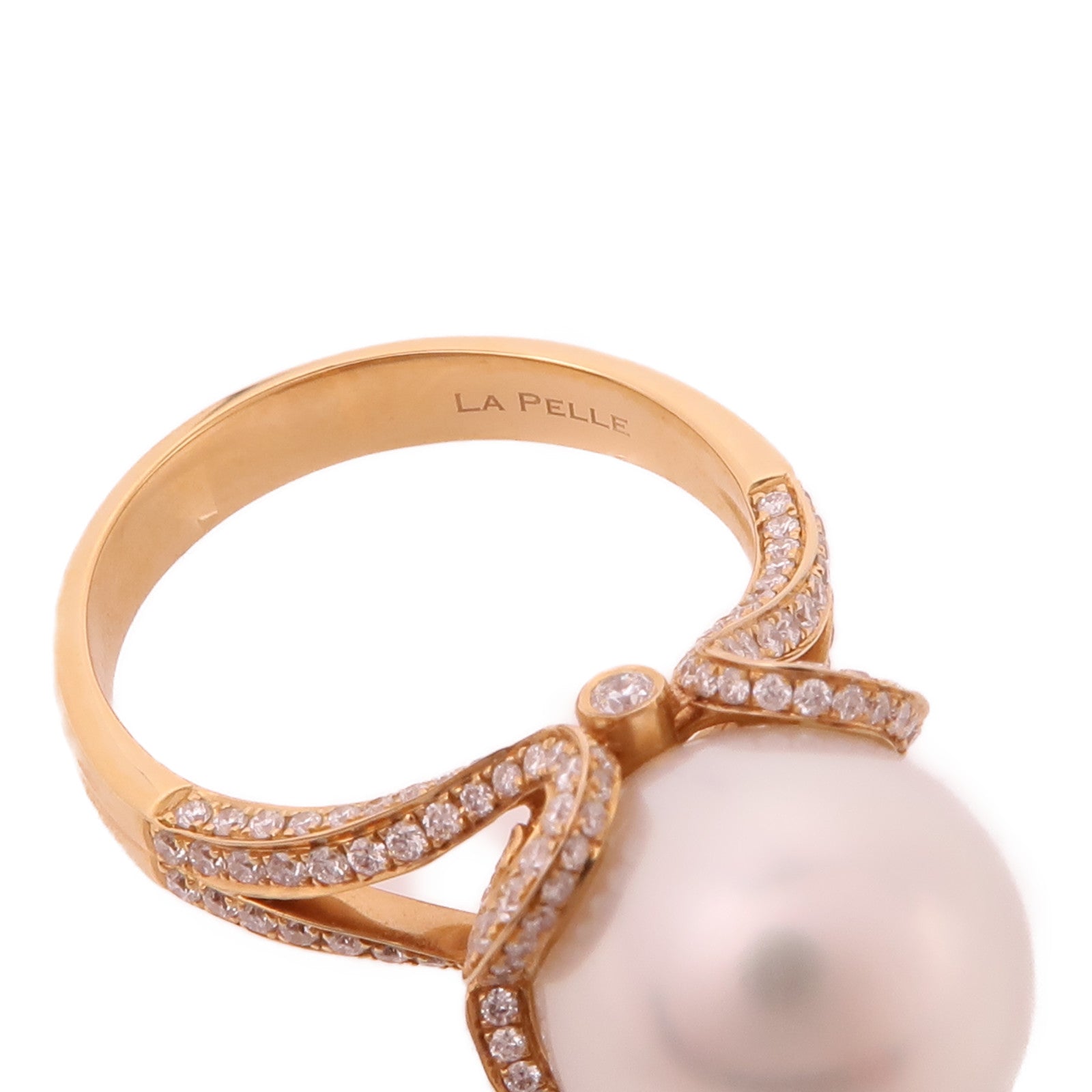 JEWELRY 18K玫瑰金Pearl/Diamond Ring珍珠/鑽石戒指US#9.5