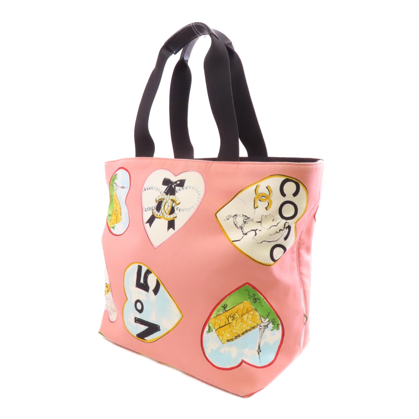 CHANEL 【激減優惠】帆布Tote Bag銀扣手挽袋粉紅色