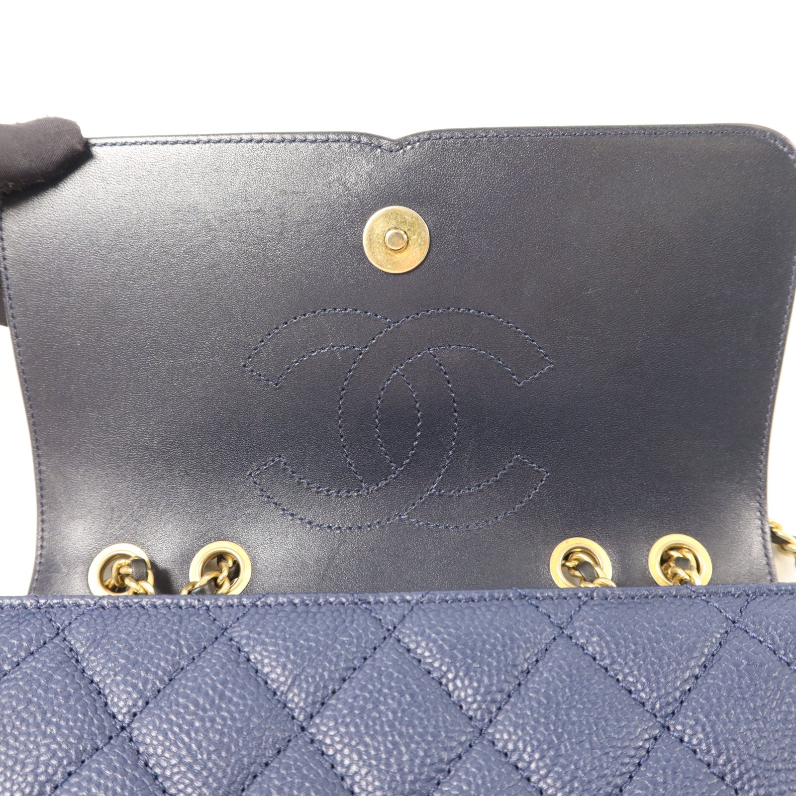 CHANEL 牛皮皮革CC Filigree Flap Bag鏈帶肩背袋