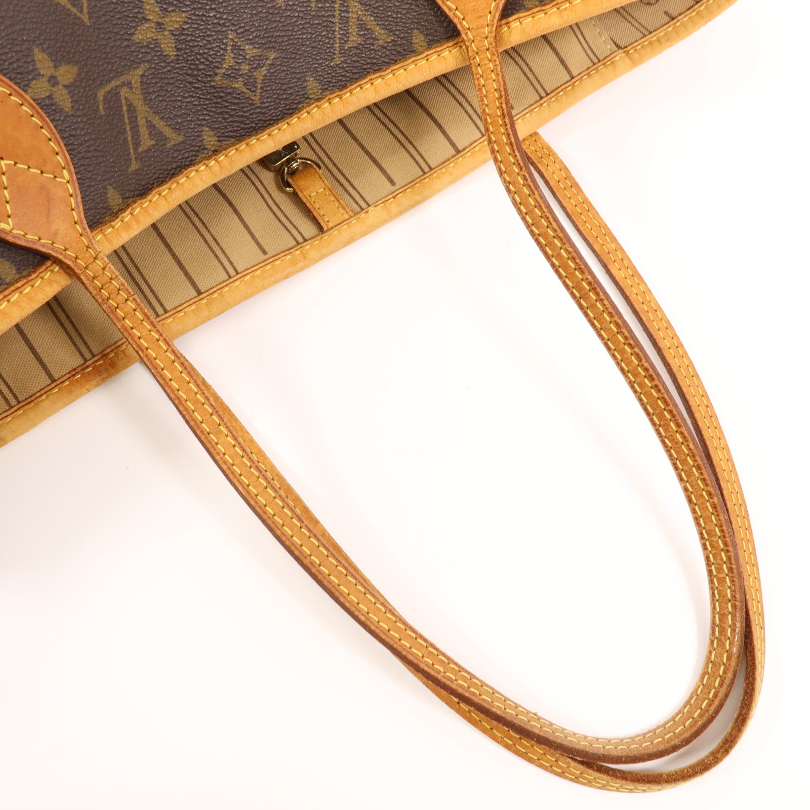 LOUIS VUITTON Monogram Neverfull MM金扣手挽袋