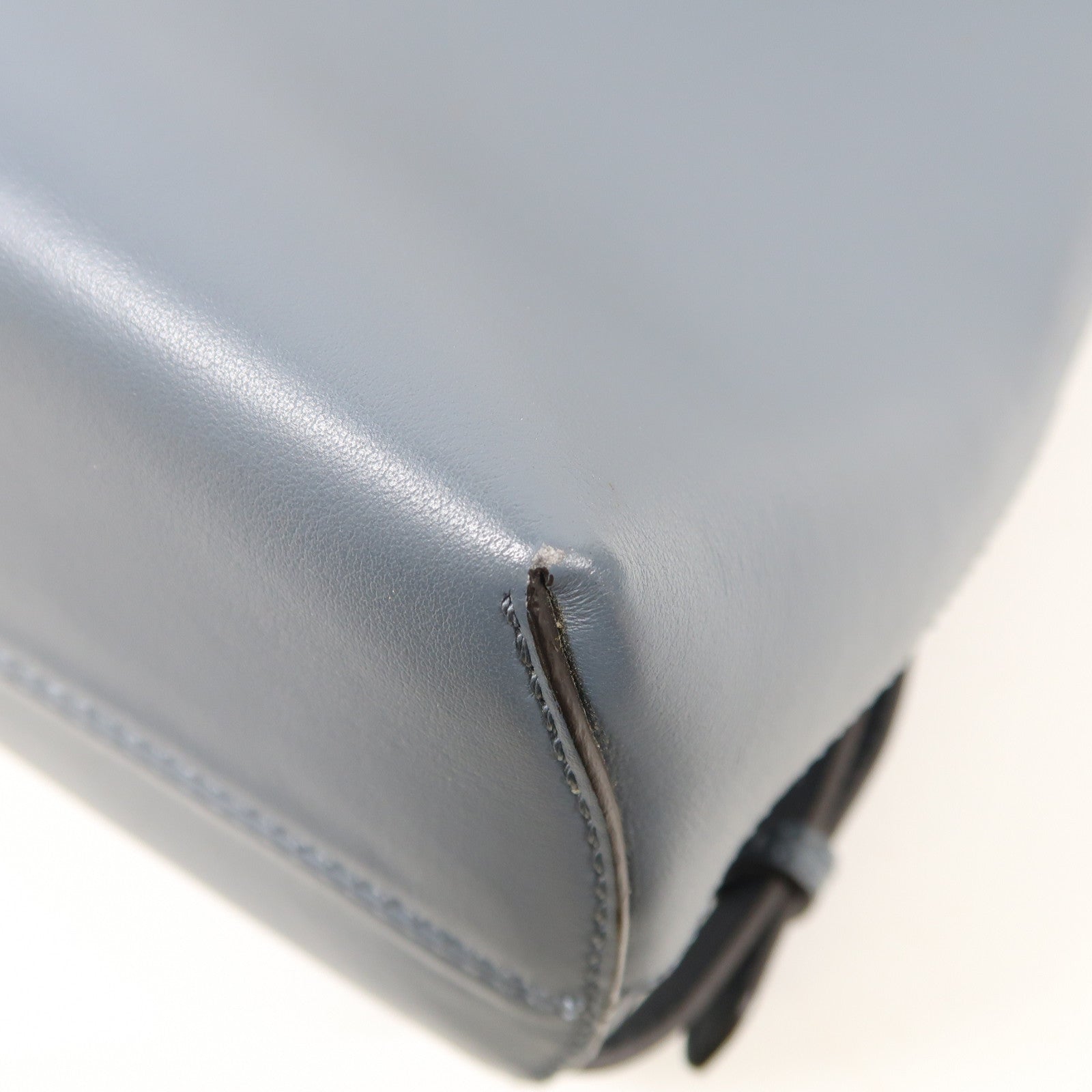 FENDI 【激減優惠】牛皮皮革2 Way Shoulder銀扣手挽肩背兩用袋灰色